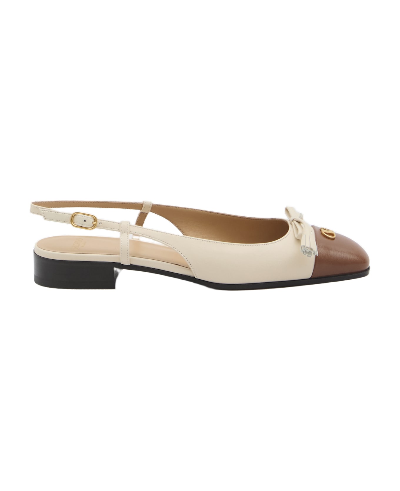 Valentino Garavani Valet Du Roi Slingback Ballet Flats - Beige