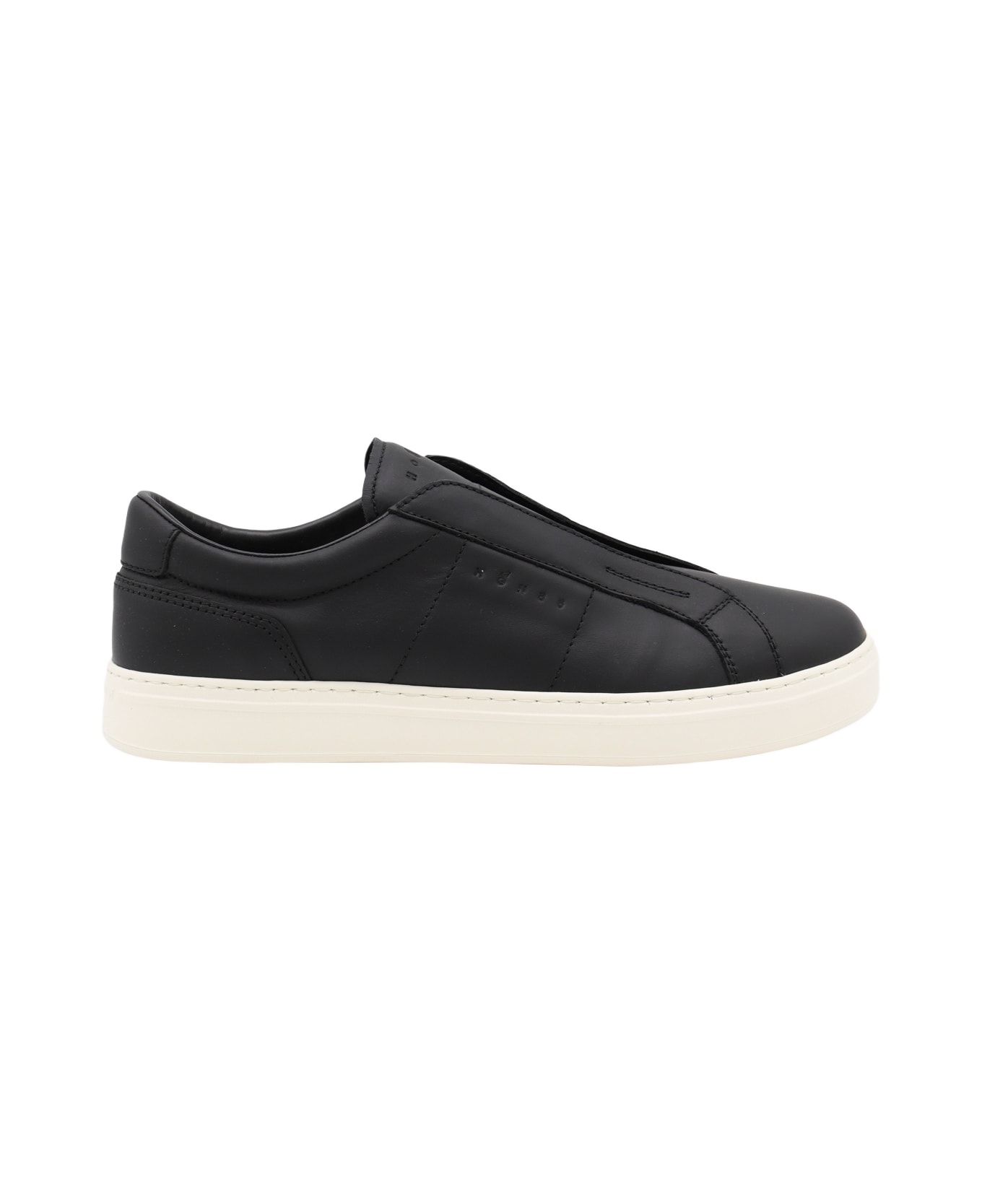Hogan Black Leather Sneakers - Black