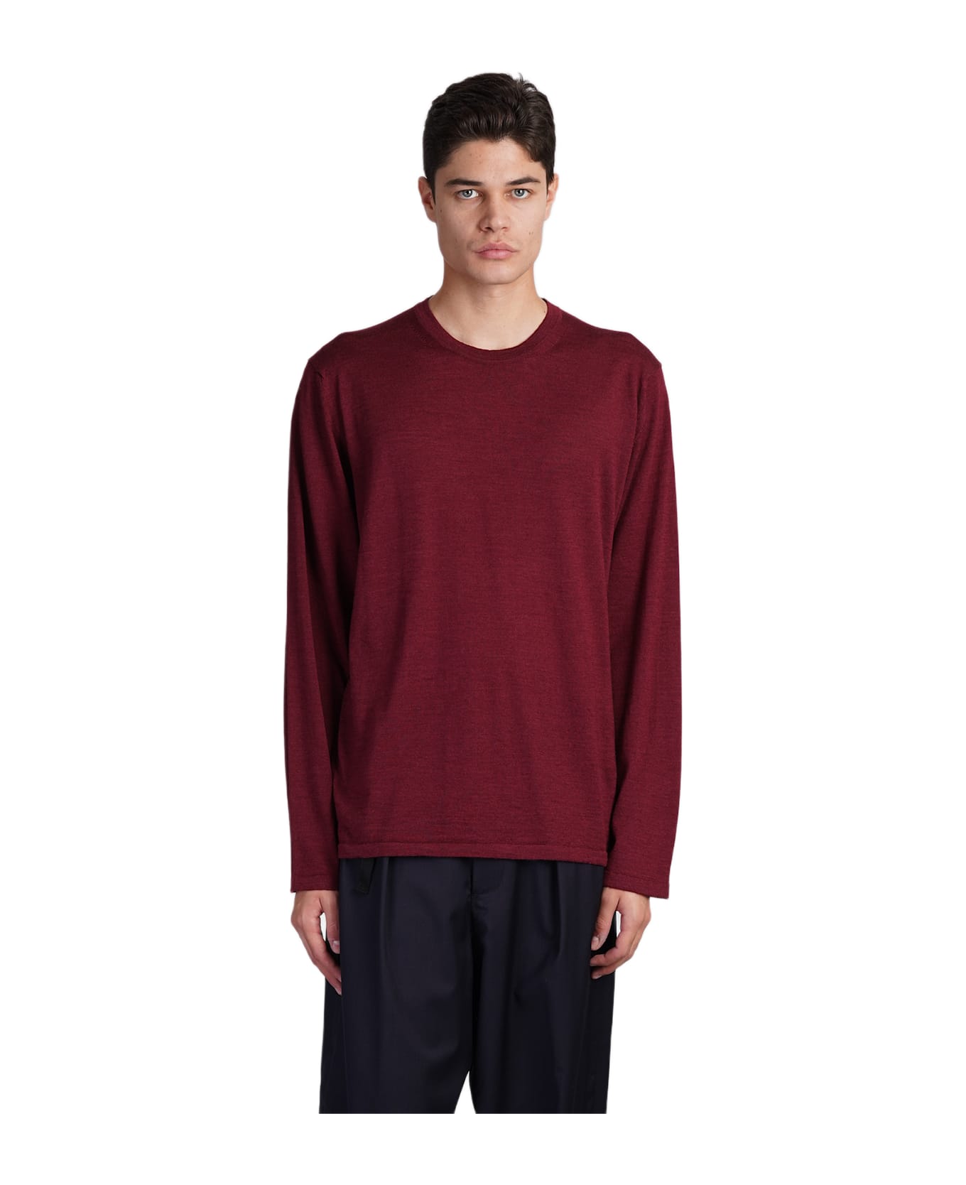 Seven Gauge Knitwear In Bordeaux Wool - bordeaux
