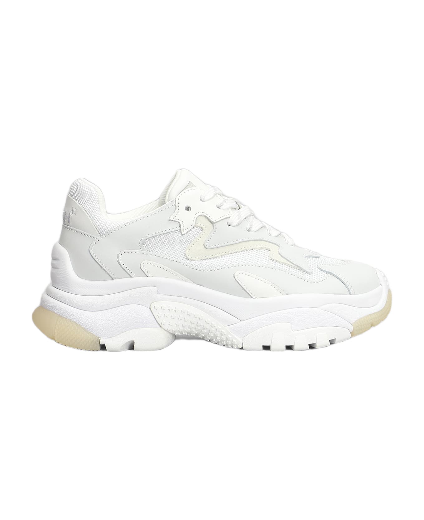 Ash Addict Sneakers In White Leather And Fabric - white