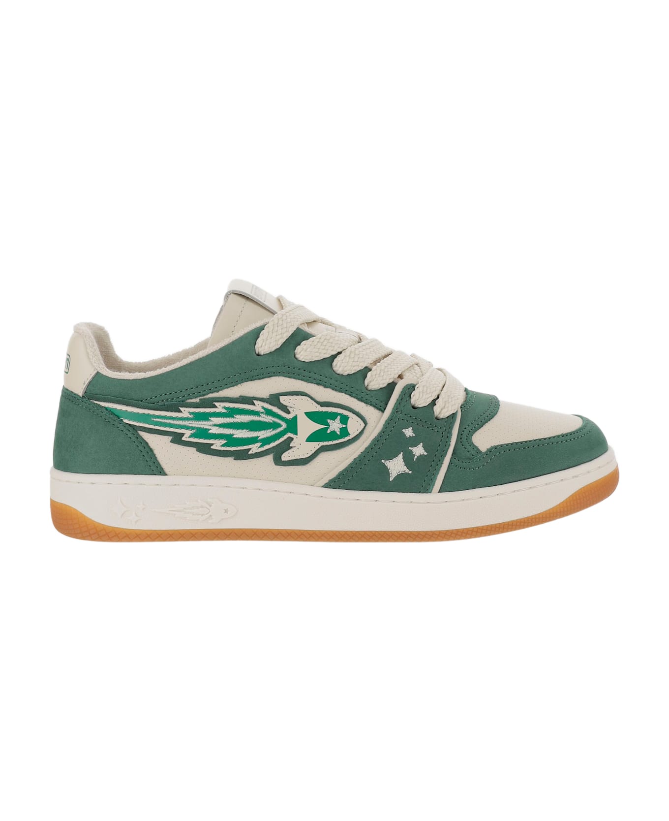 Enterprise Japan Leather Rocket Sneakers - White Green スニーカー