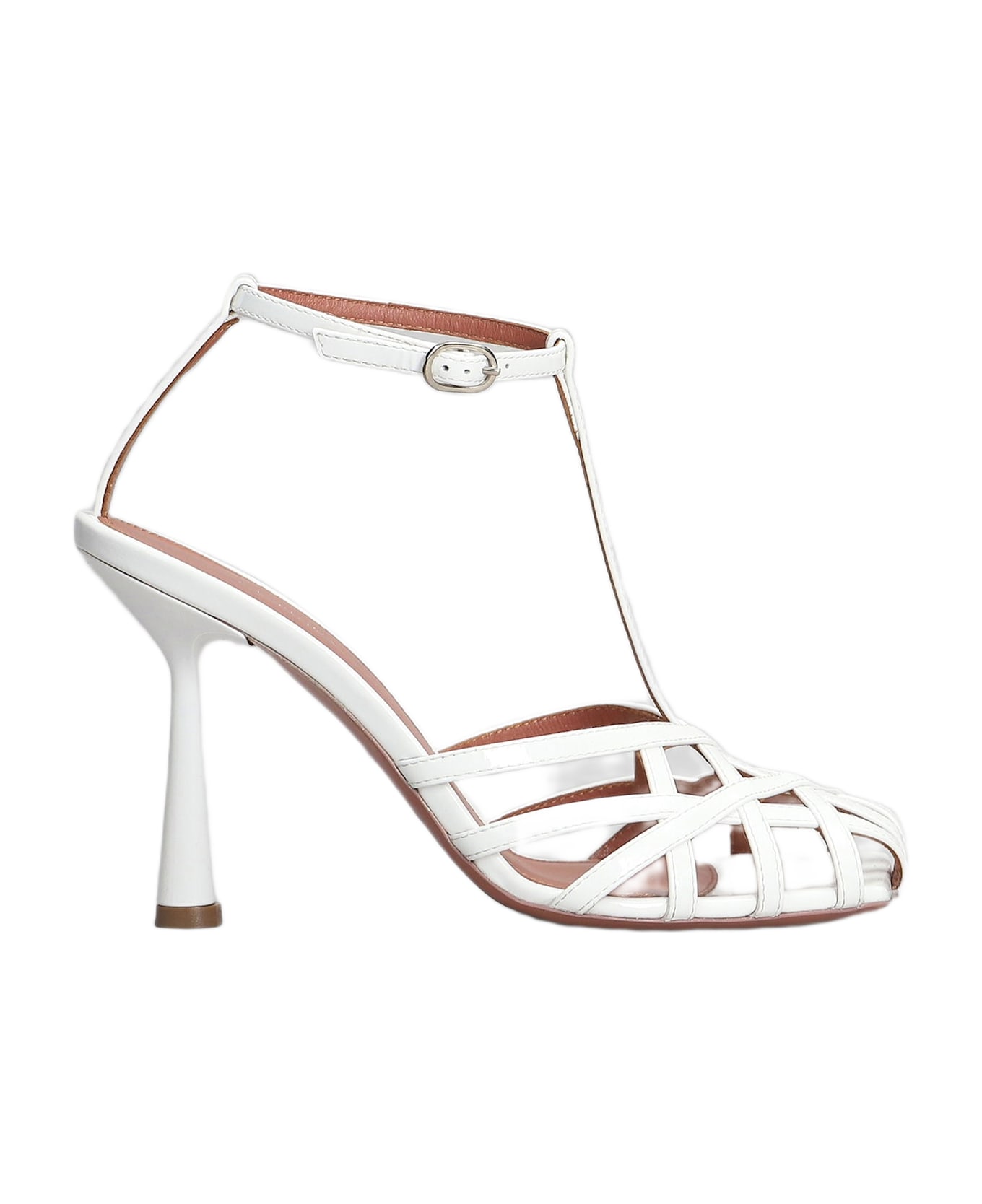 Aldo Castagna Lidia Sandals In White Patent Leather - white