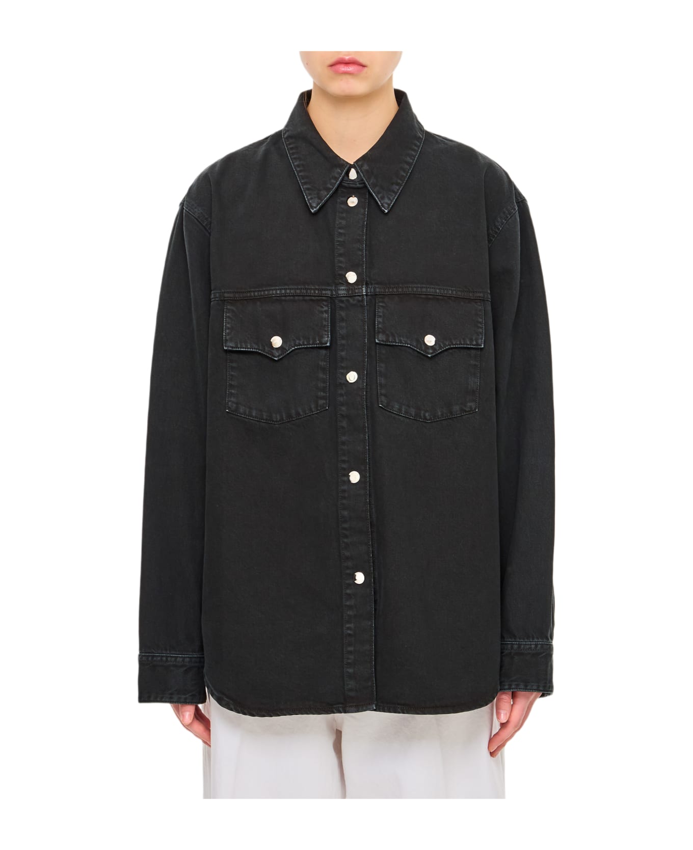 Khaite Jinn Denim Shirt - Black