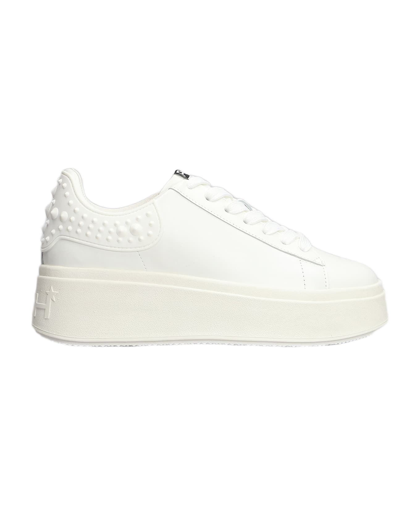 Ash Moby Rubber Sneakers In White Leather - white