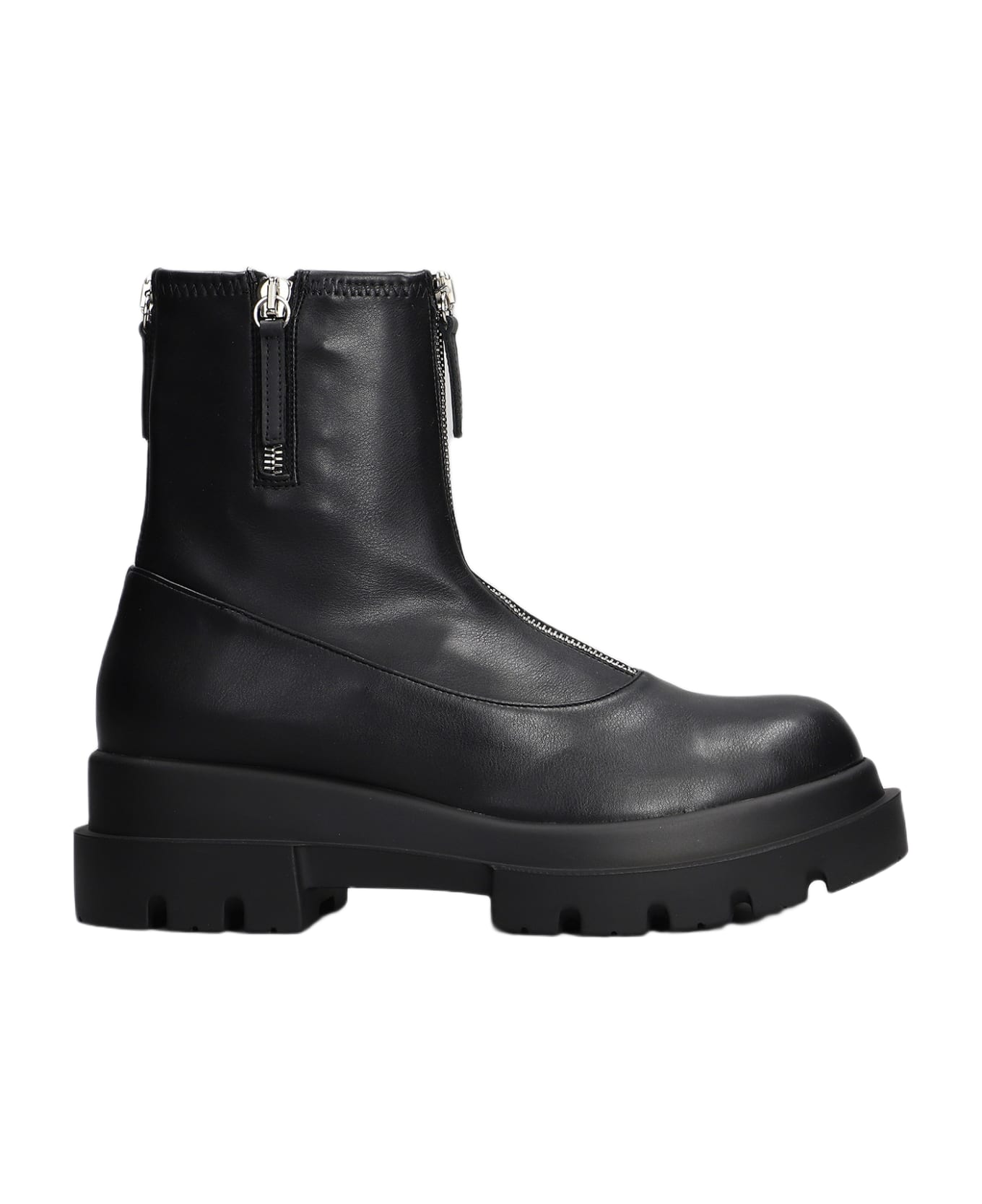 Giuseppe Zanotti Combat Boots In Black Leather - black