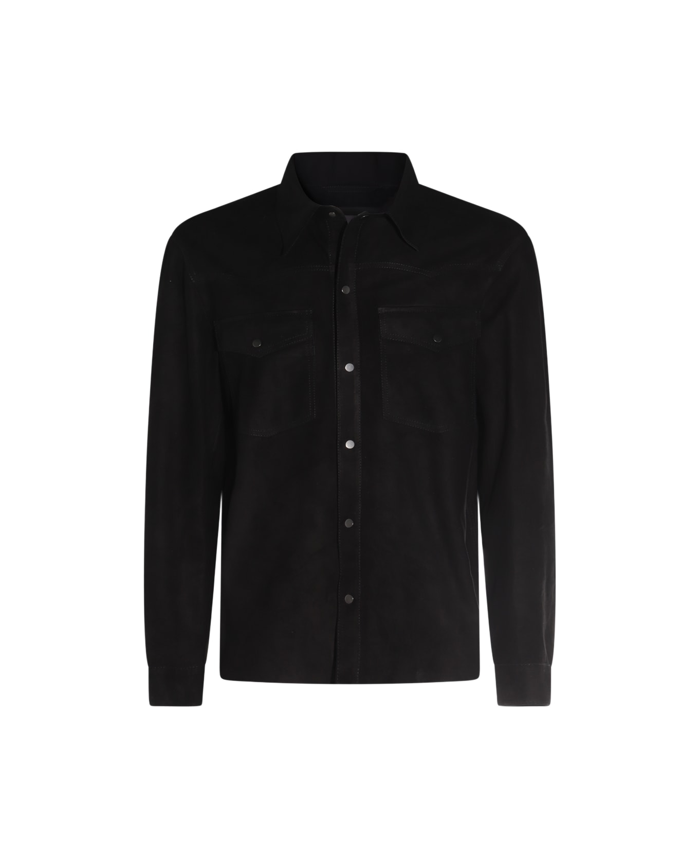 Salvatore Santoro Black Leather Jacket - Black