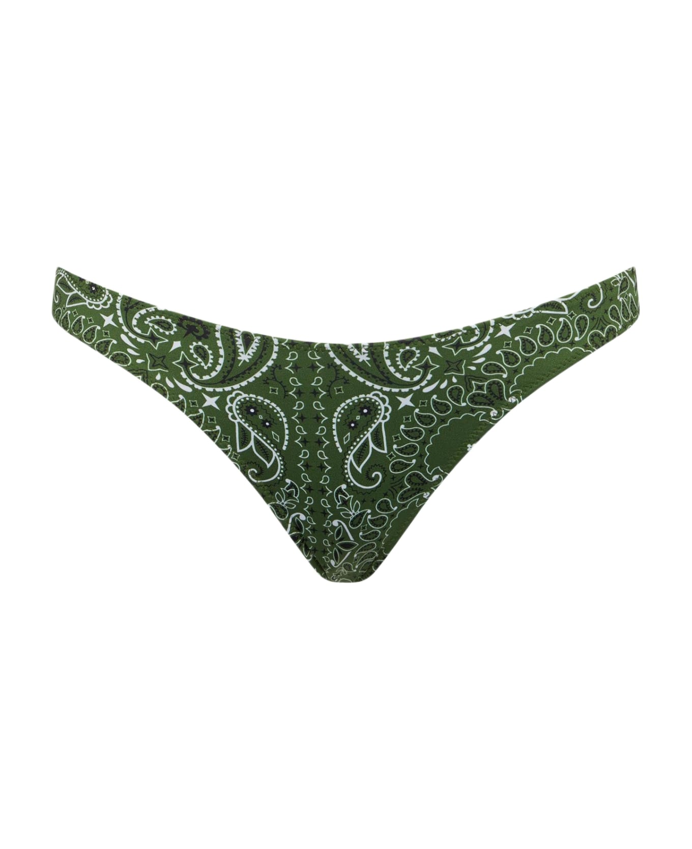 MC2 Saint Barth Woman Cheeky Swim Briefs With Bandanna Print - GREEN