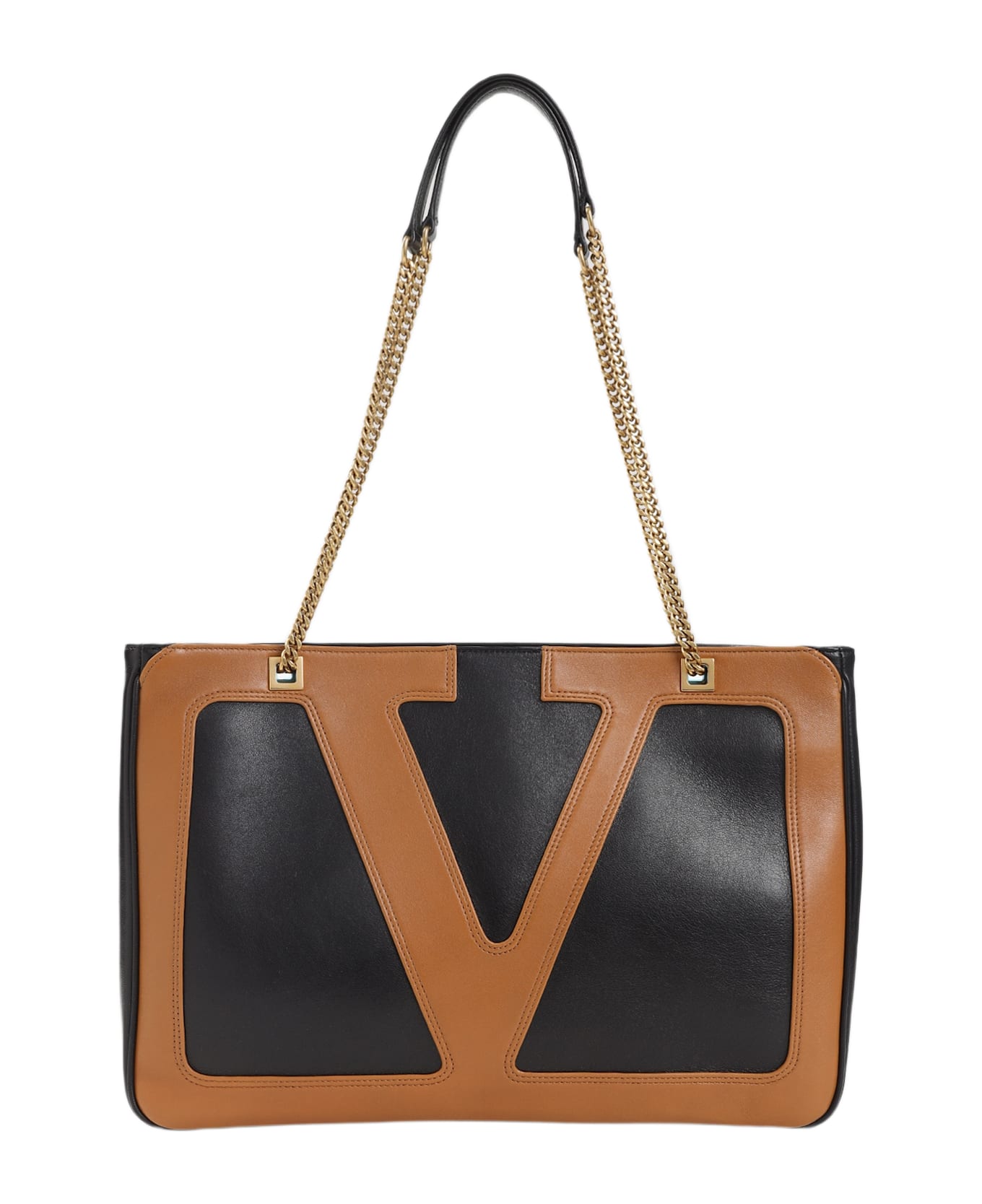 Valentino Garavani Viva Superstar Medium Tote Bag - BLACK/BROWN