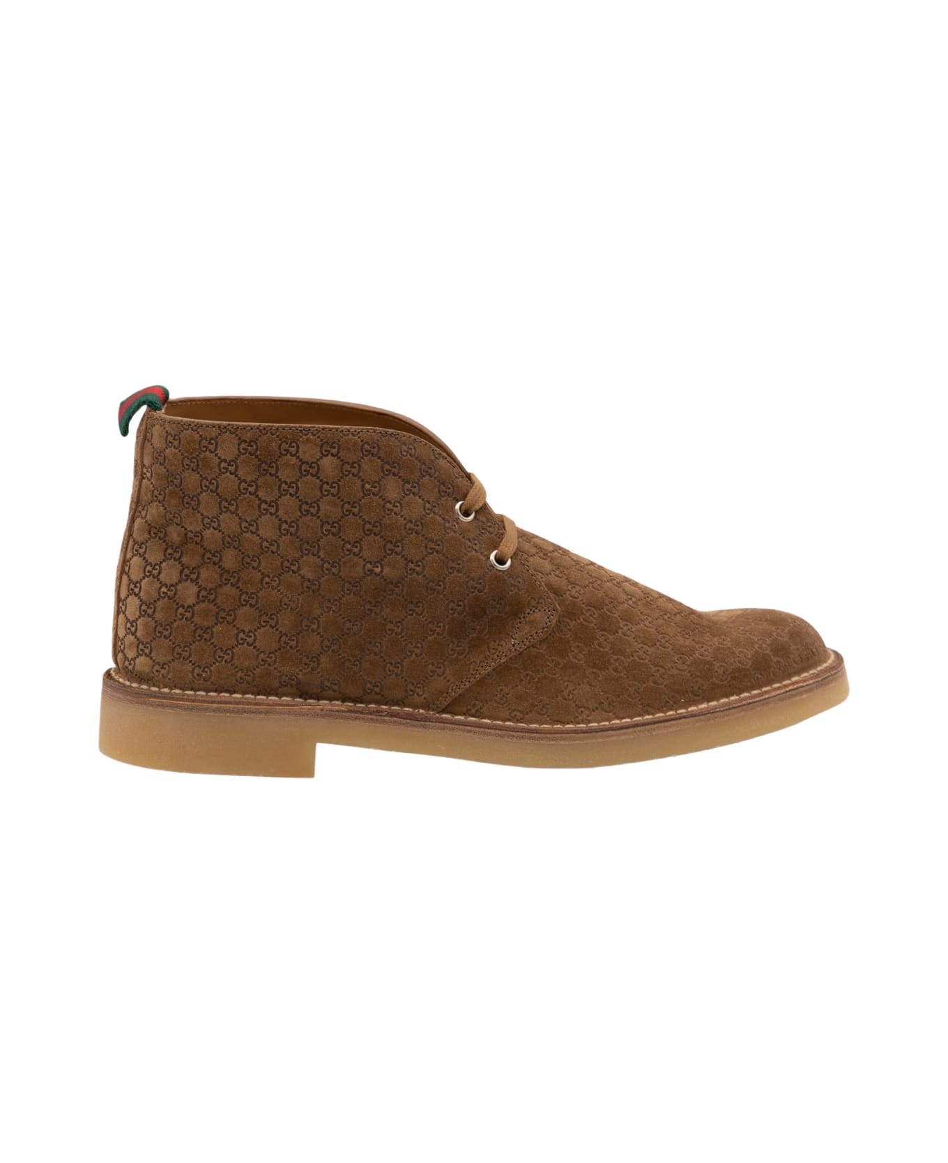 Gucci Brown Leather Boots - TOBACCO