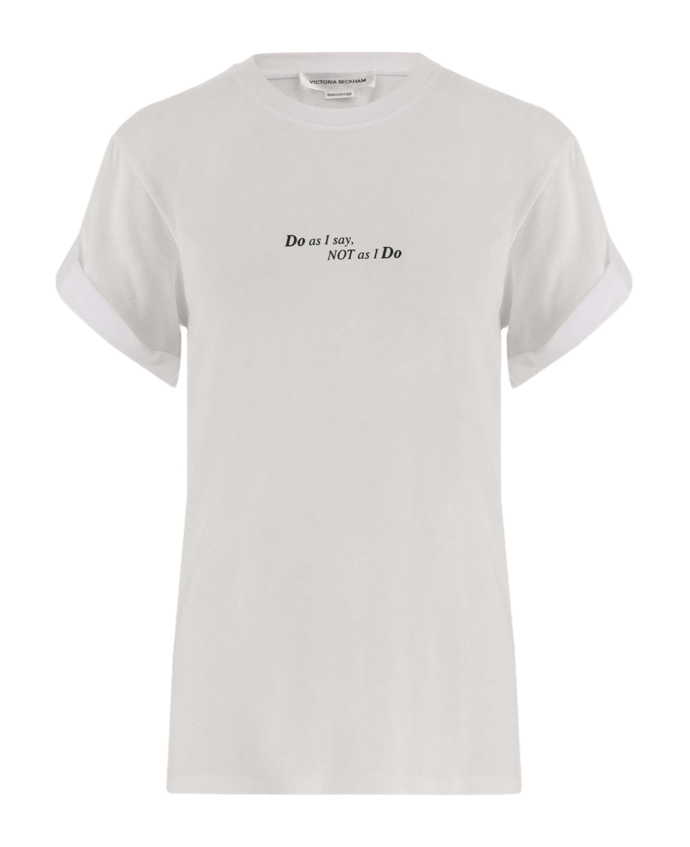 Victoria Beckham Cotton T-shirt With Print - White Tシャツ