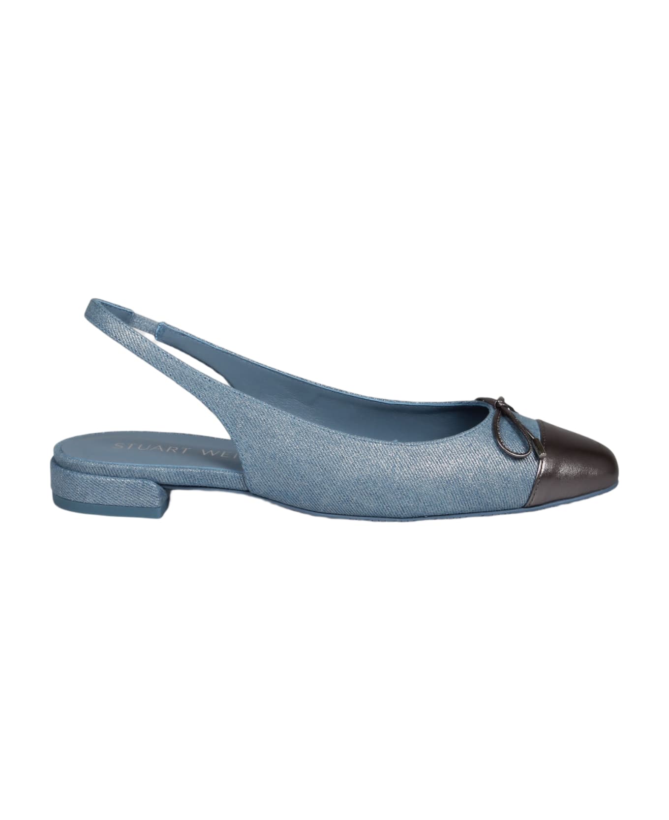 Stuart Weitzman Sleek Bow Slingback Flat Ballerina - Blue フラットシューズ