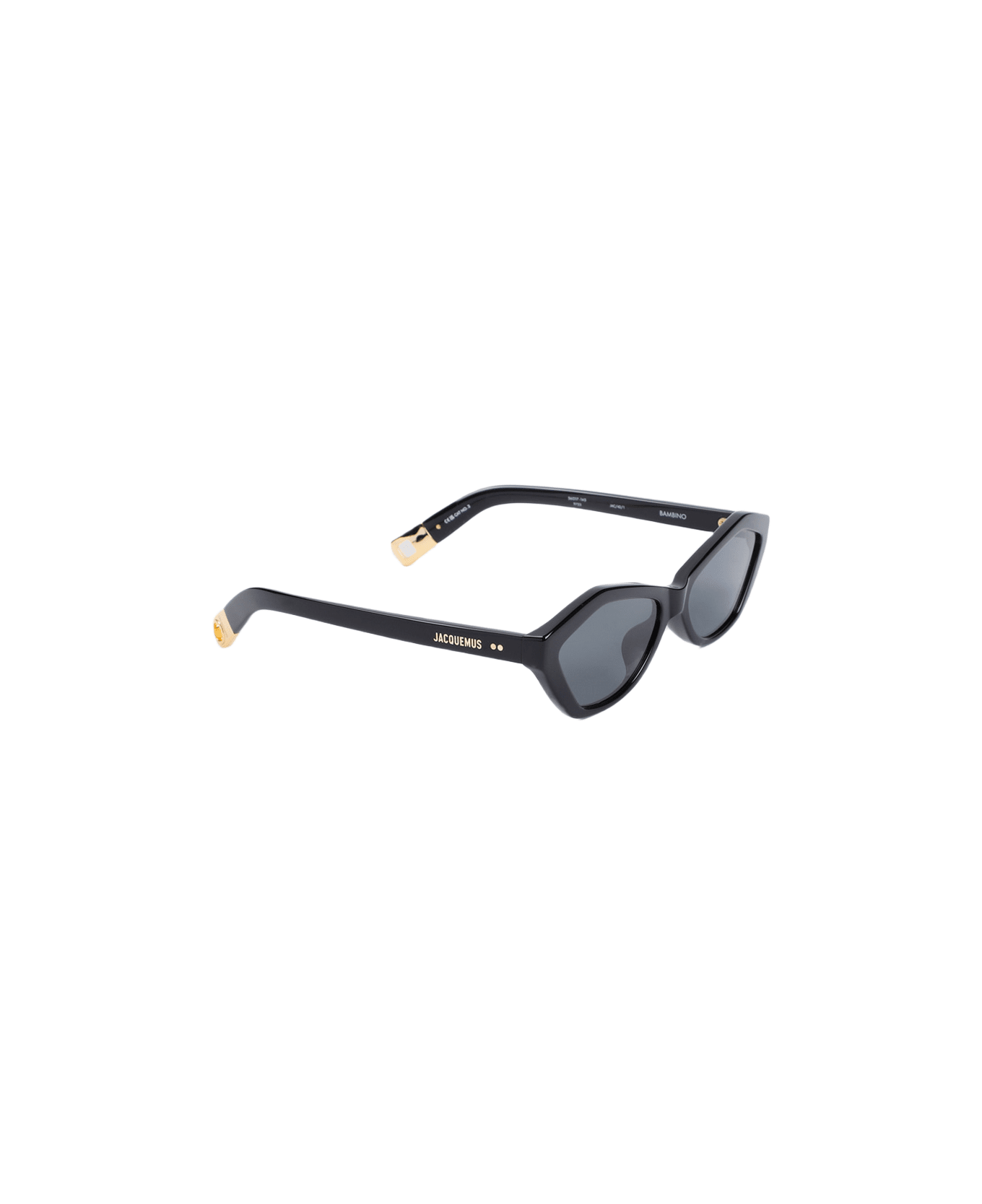 Jacquemus Les Lunettes Bambino Sunglasses - Black Yellow Gold Grey
