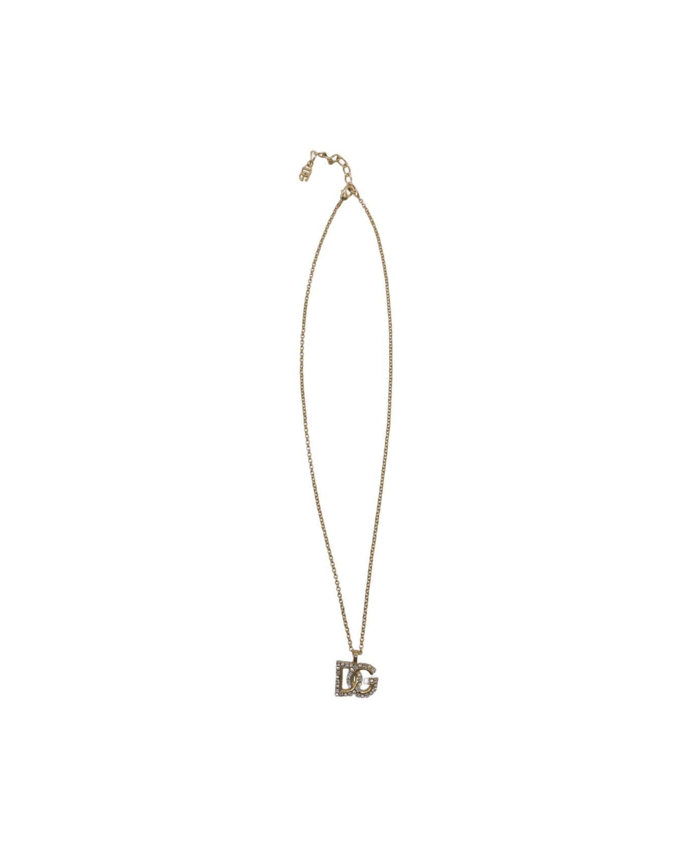Dolce & Gabbana Rhinestone Logo Necklace - Oro