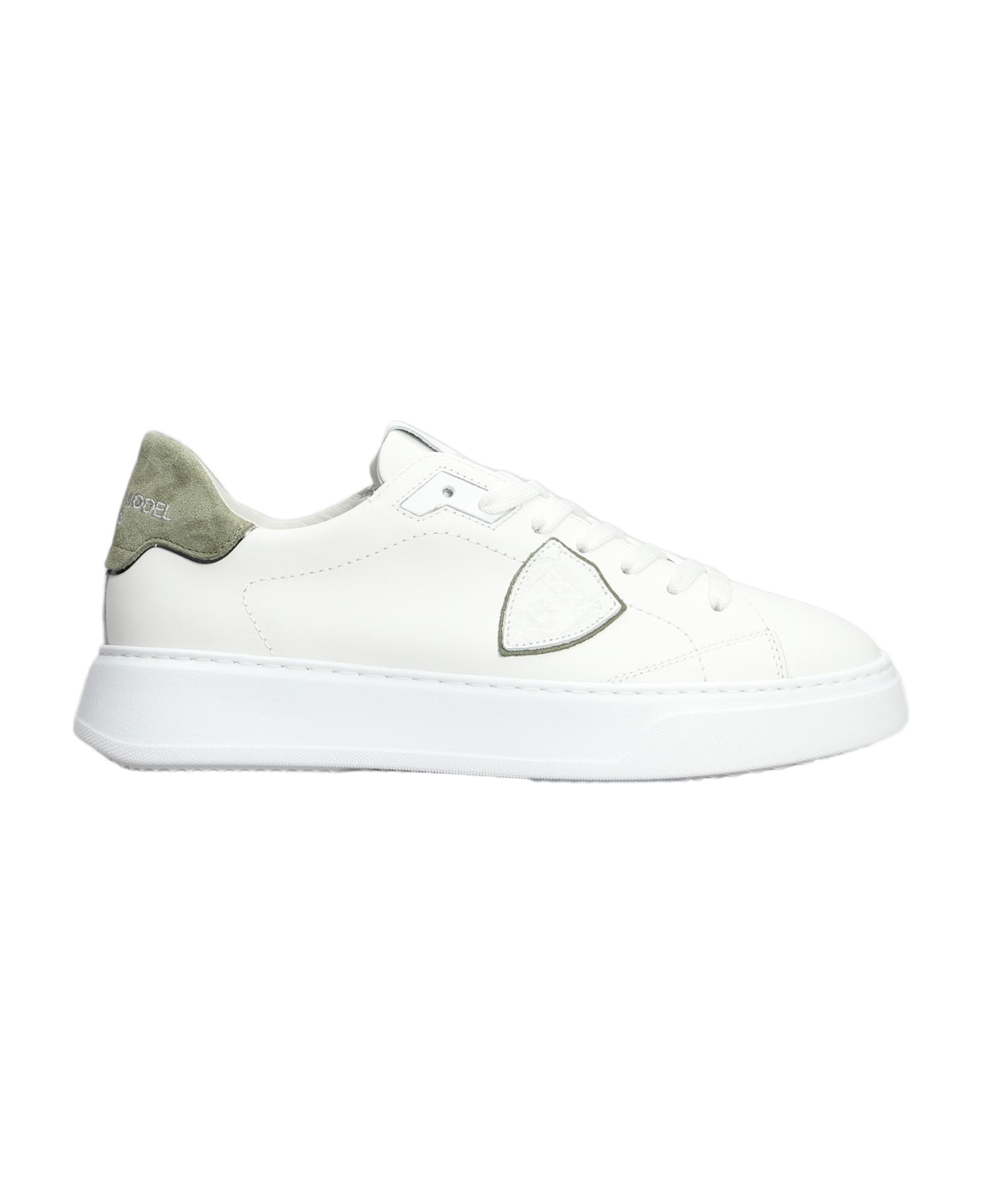 Philippe Model Temple Low Sneakers In White Leather - white