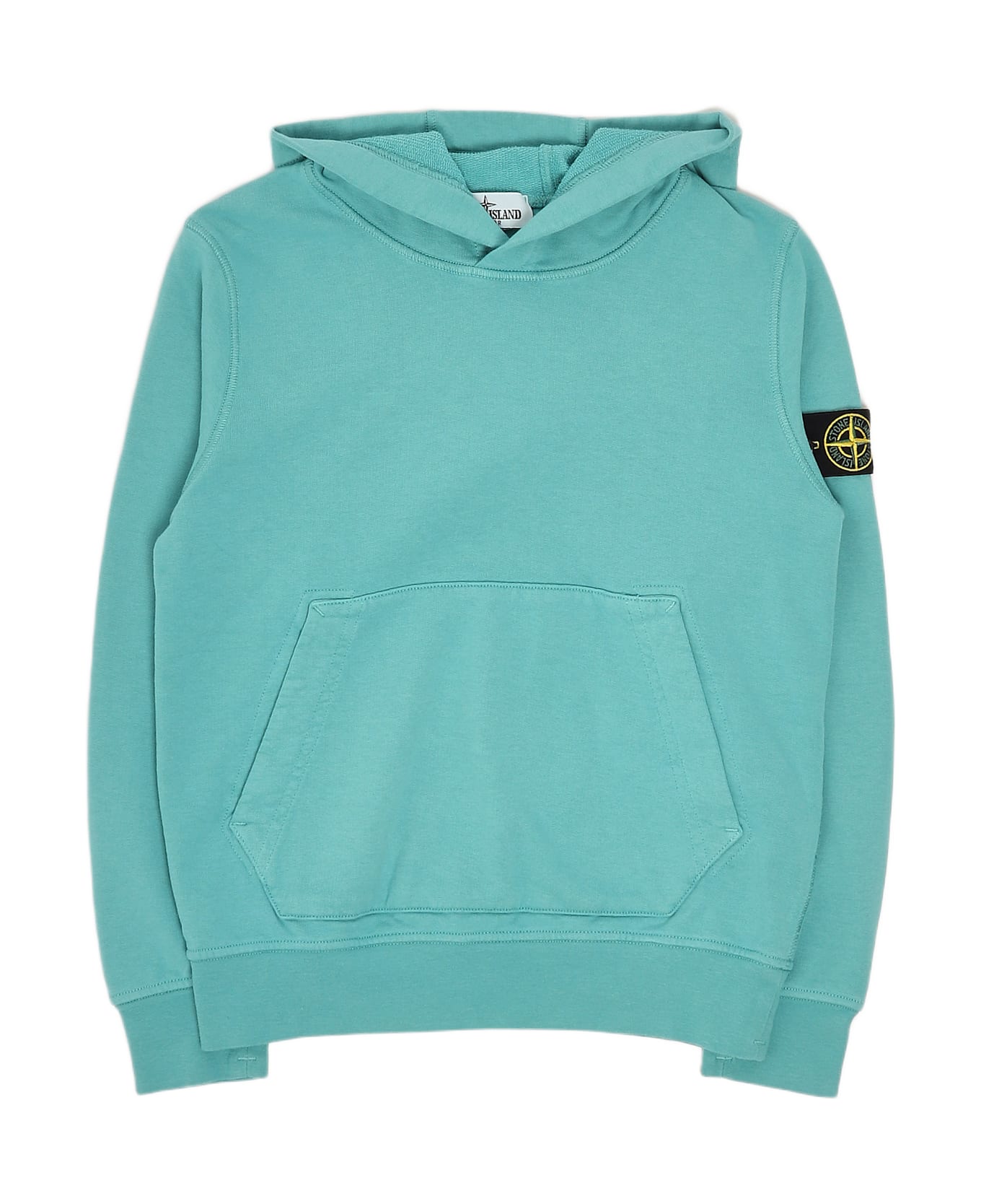 Stone Island Junior Hoodie Sweatshirt - TURCHESE