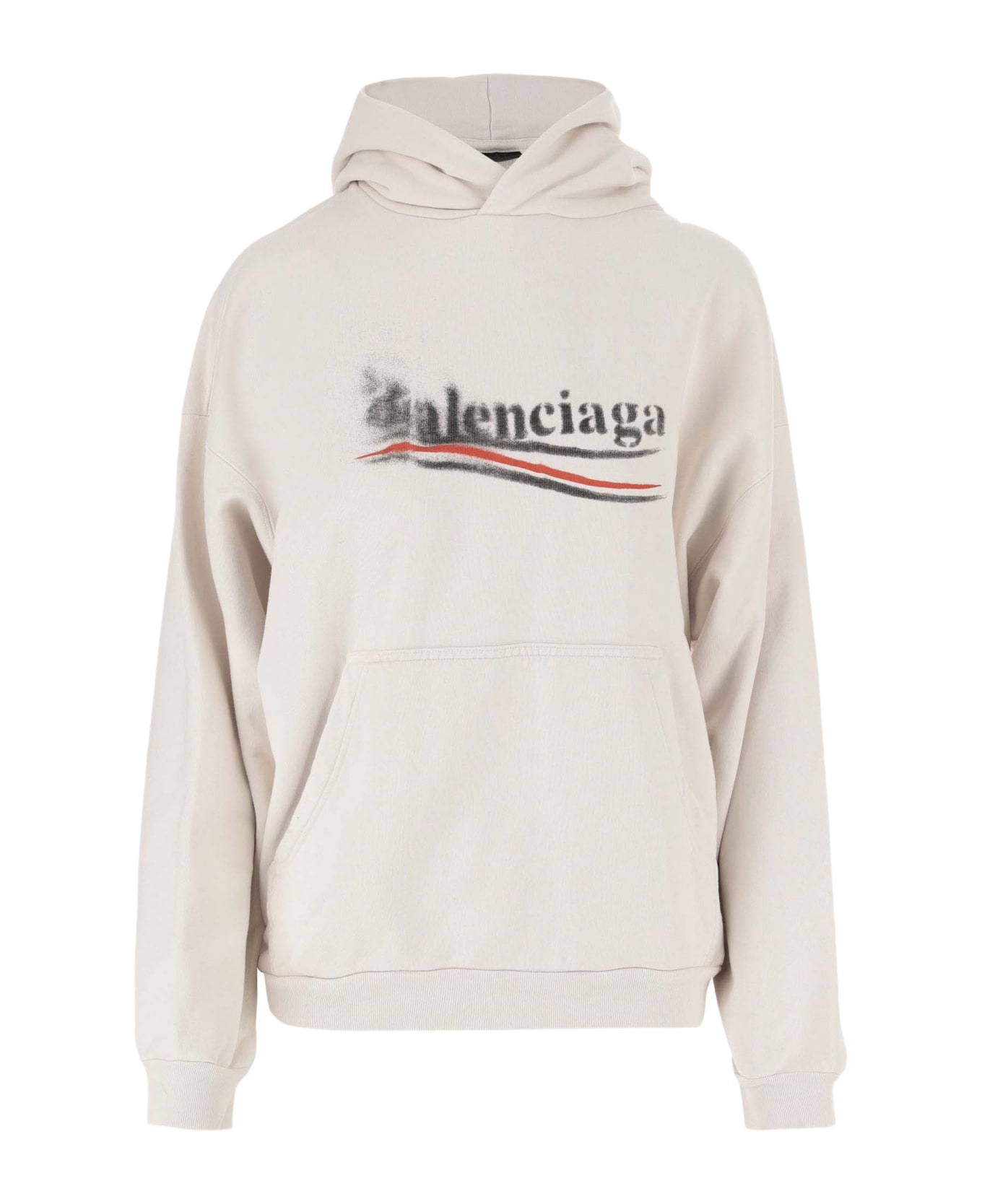 Balenciaga Cotton Sweatshirt With Logo - Ivory フリース