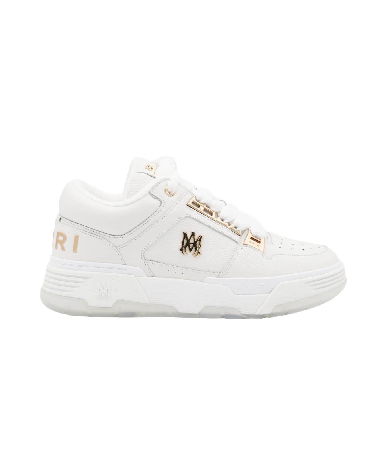 AMIRI White Leather Metallic Ma-1 Sneakers