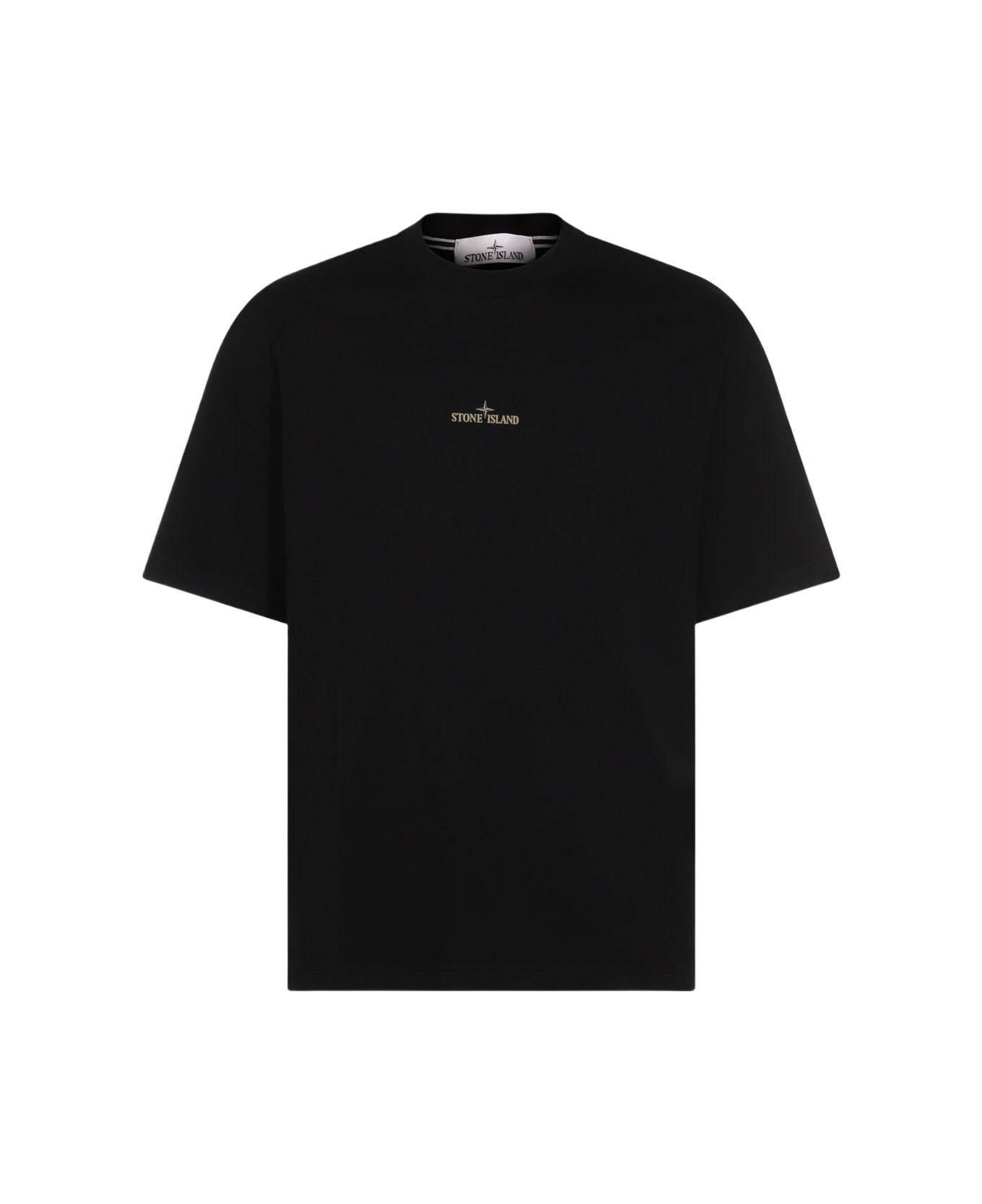 Stone Island Black Cotton T-shirt - Black