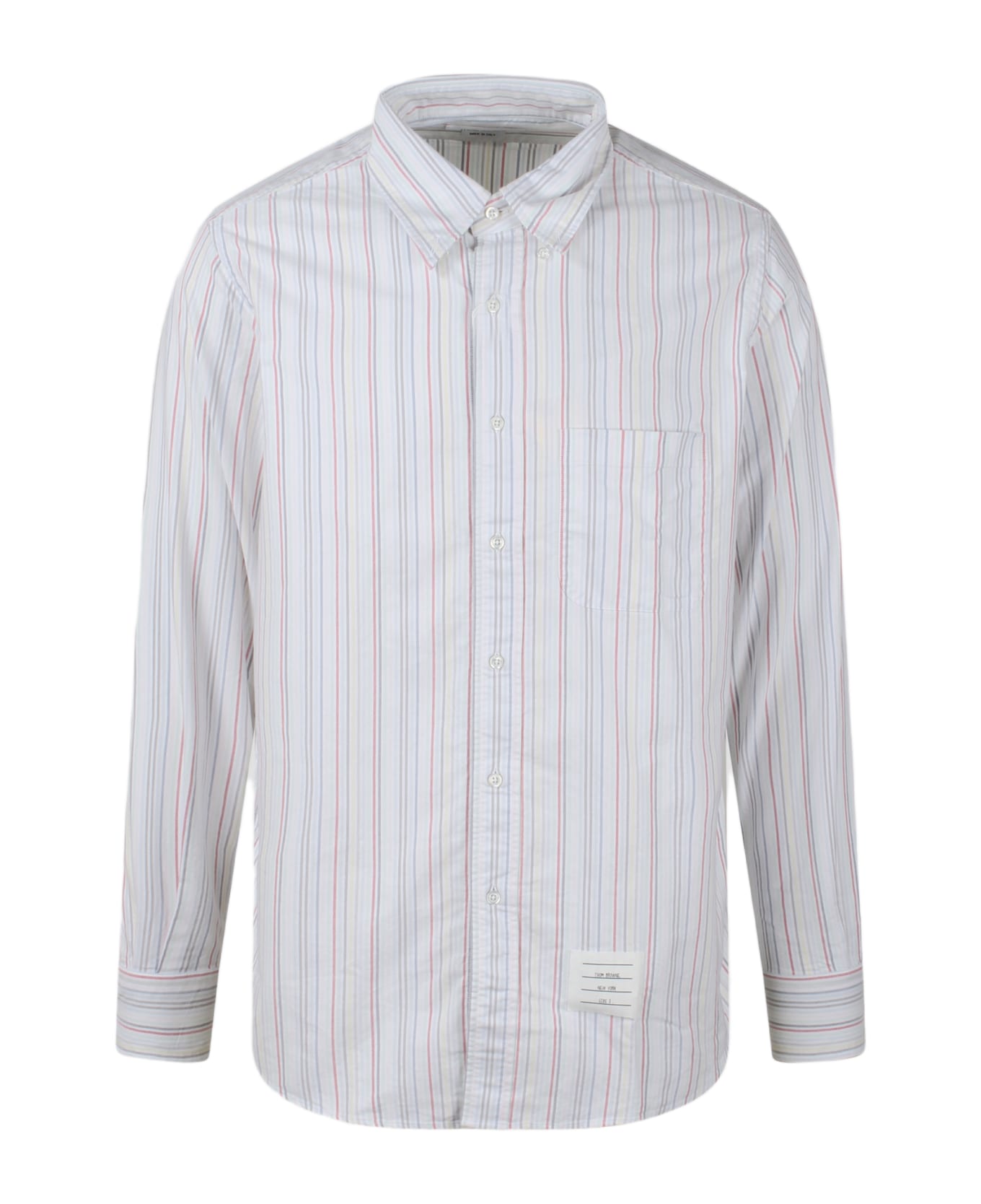 Thom Browne Straight Fit Shirt In University Stripe Oxford - Multicolour