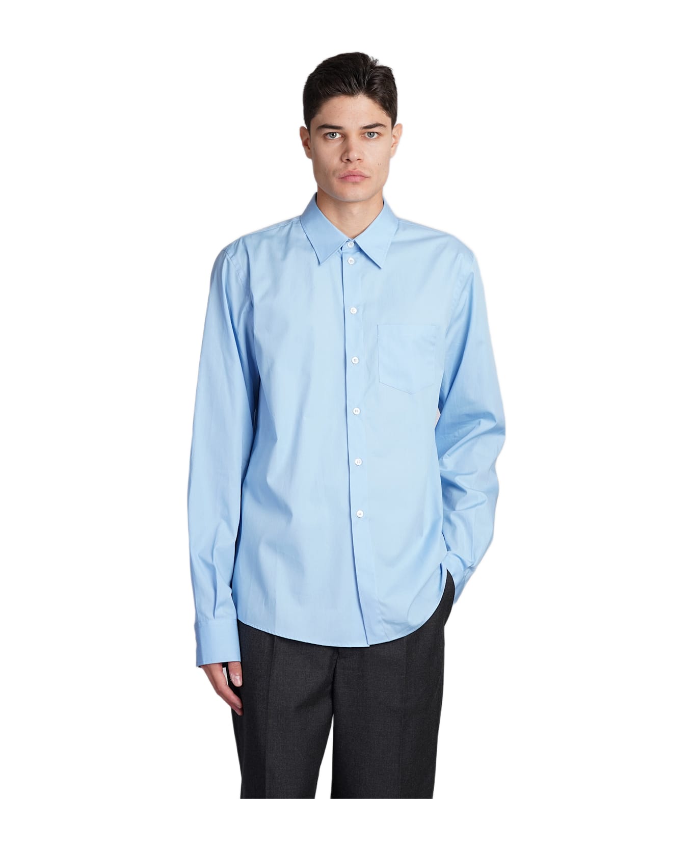 Bally Shirt In Cyan Cotton - cyan