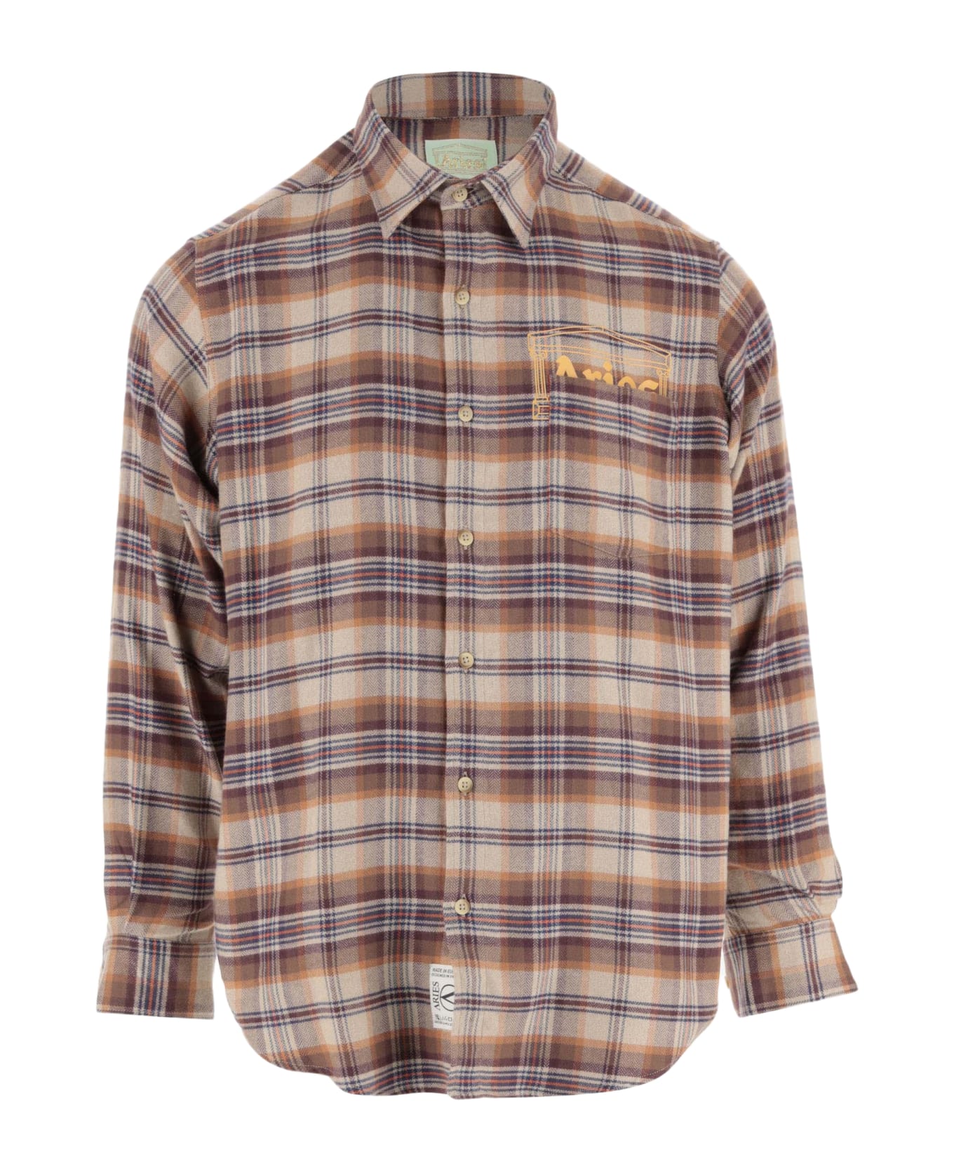 Aries Cotton Shirt With Check Pattern