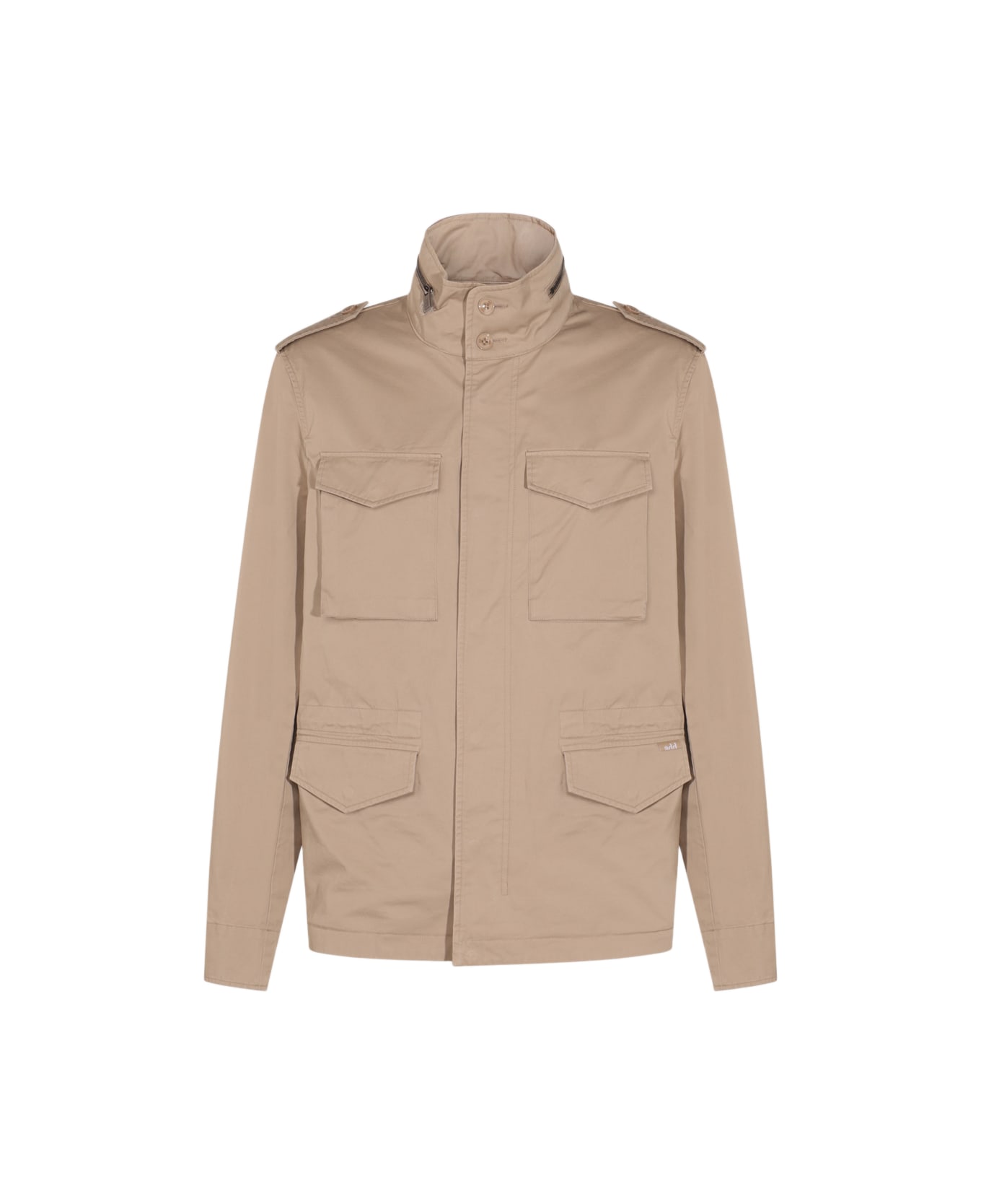 Add Beige Cotton Casual Jacket - Stone