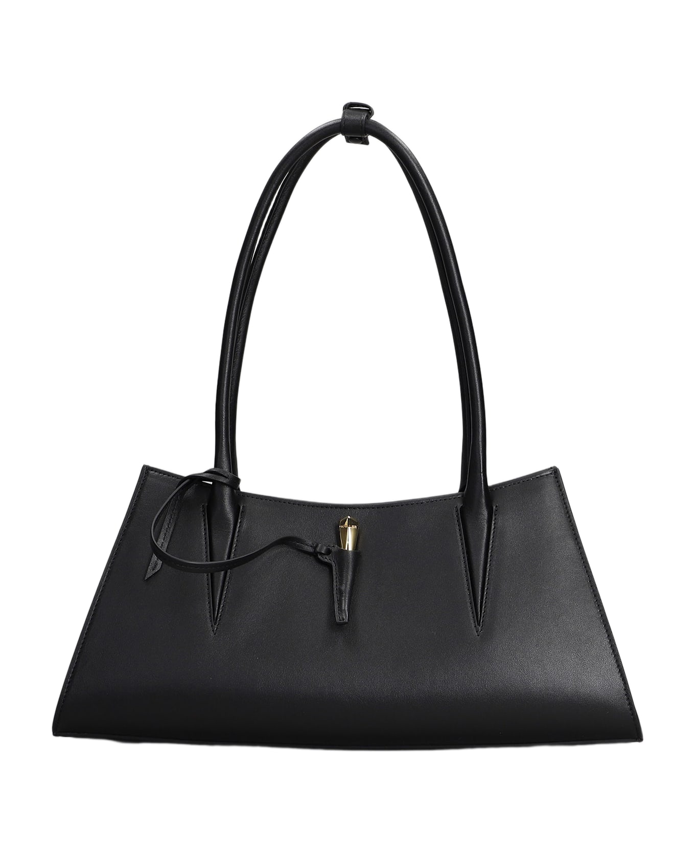 Mugler Shoulder Bag In Black Leather - black