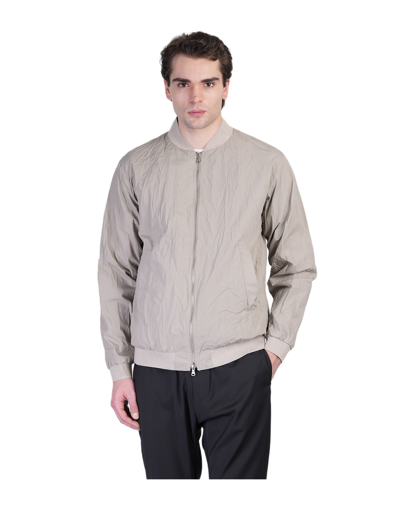 Barena Blus Bomber Jacket In Beige Cotton - beige