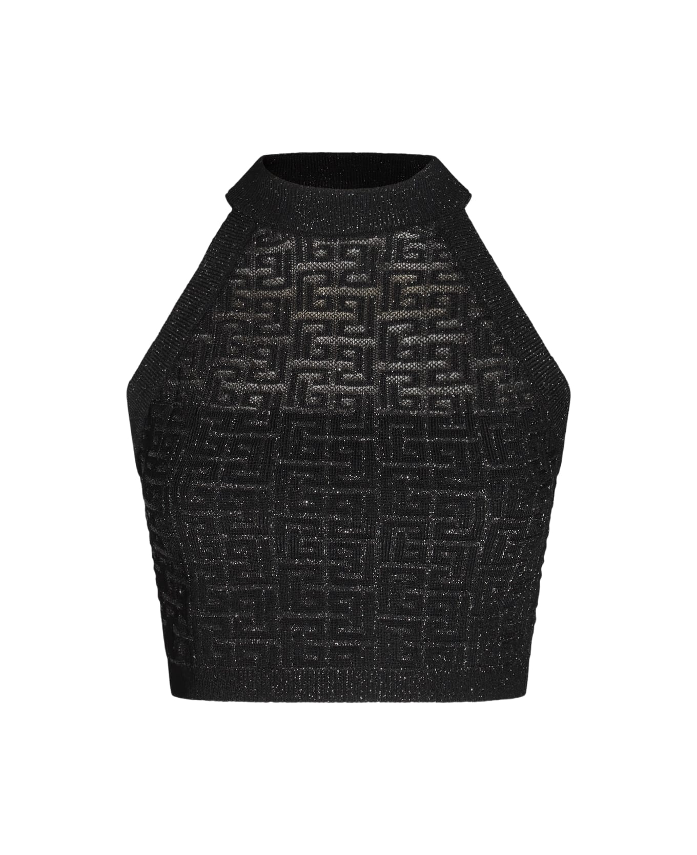 Balmain Black Viscose Top - BLACK