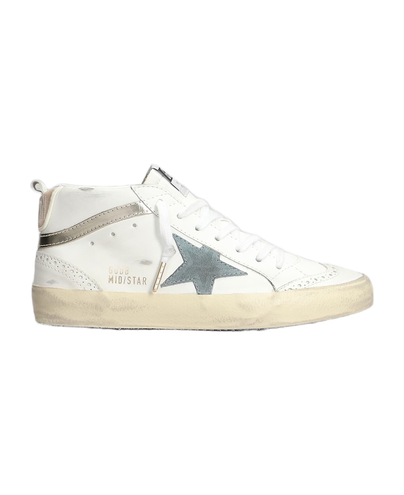 Golden Goose Mid Star Sneakers In White Leather - white