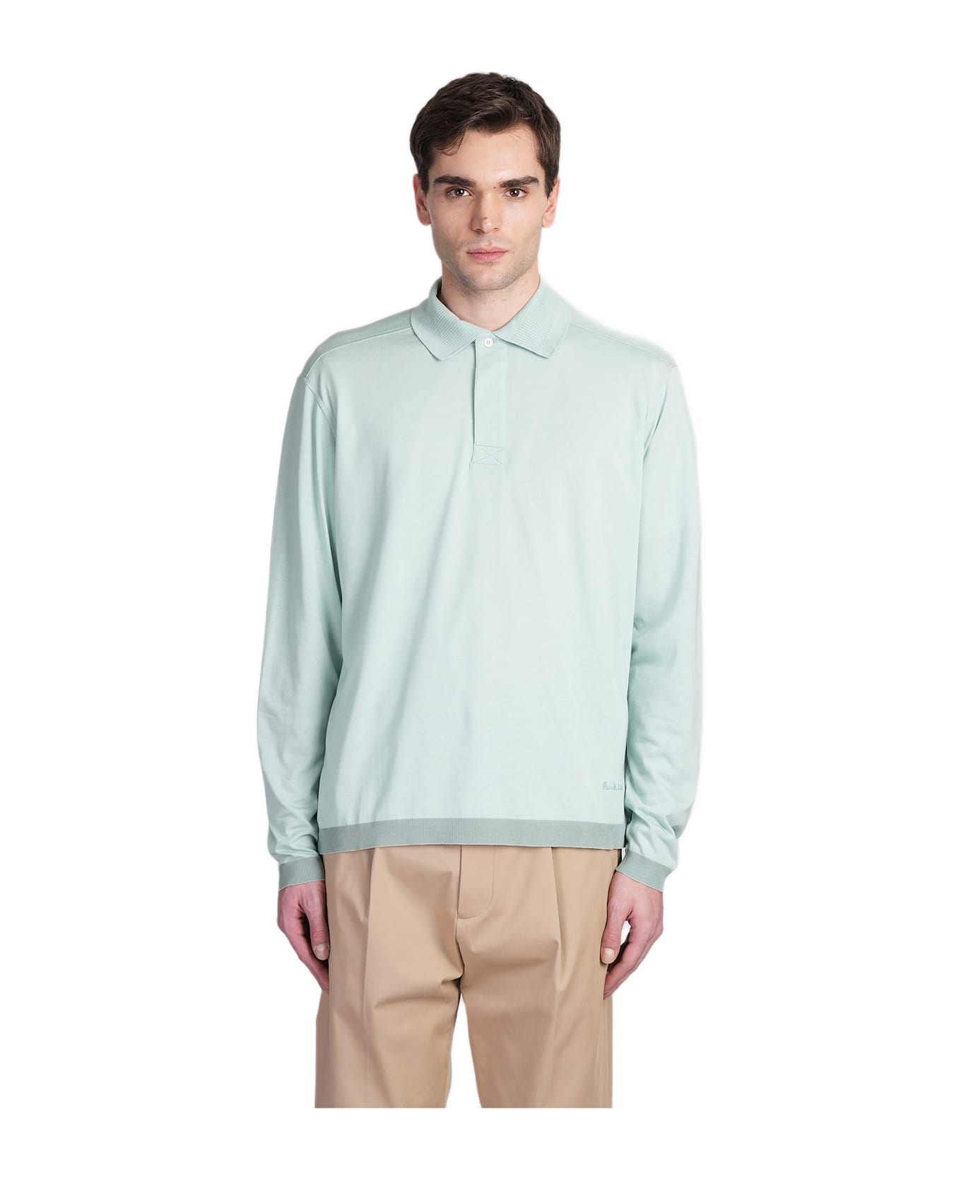 Paul Smith Polo In Green Wool And Polyester - green