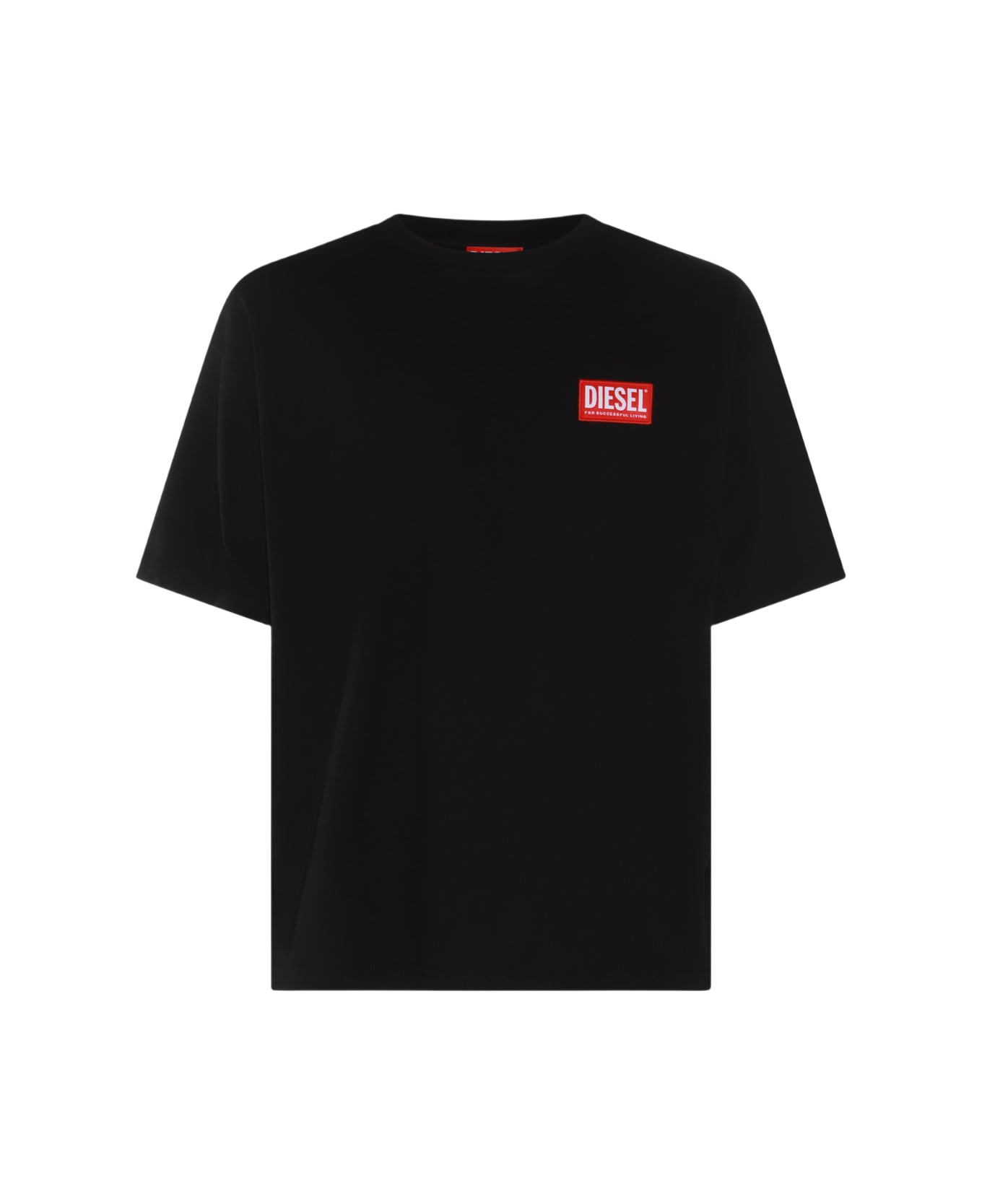 Diesel Black And Red Cotton T-shirt - Black
