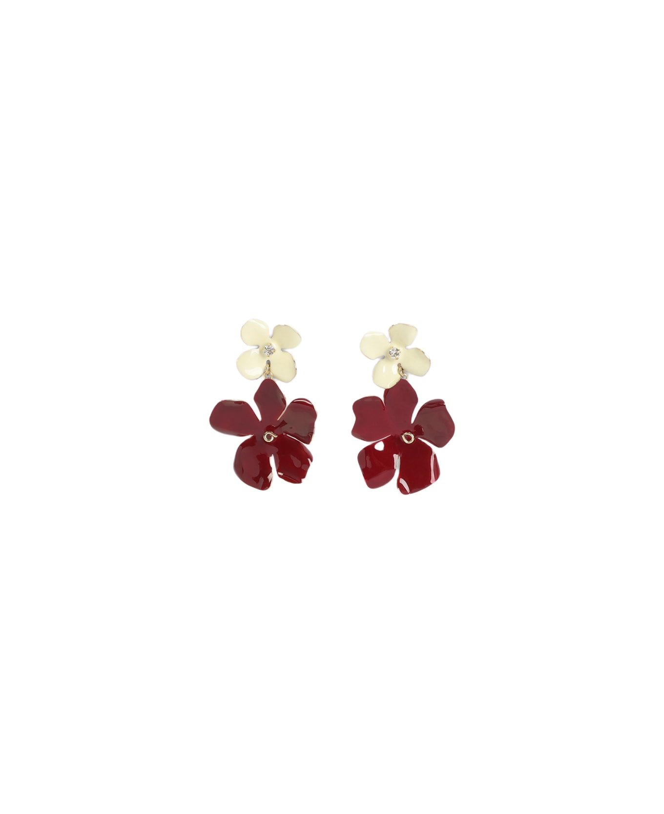 Marni Flower Earrings - Burgundy