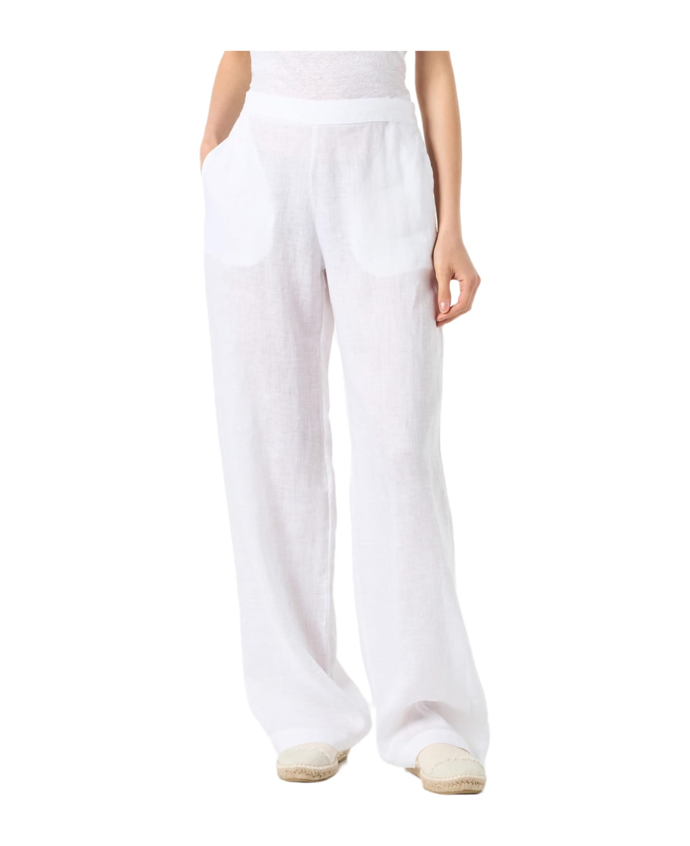 MC2 Saint Barth Woman White Linen Pants - WHITE