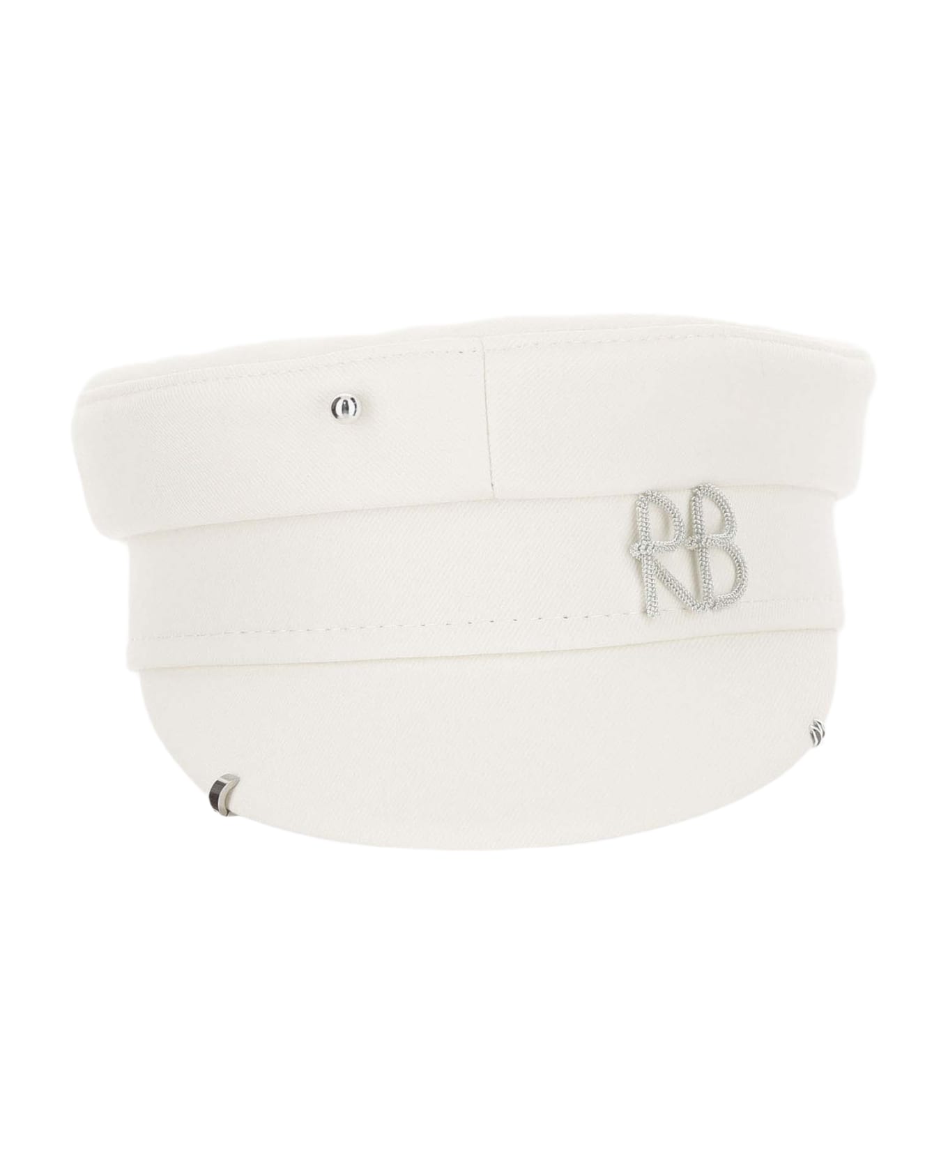 Ruslan Baginskiy Monogrammed Baker Boy Hat - Ivory