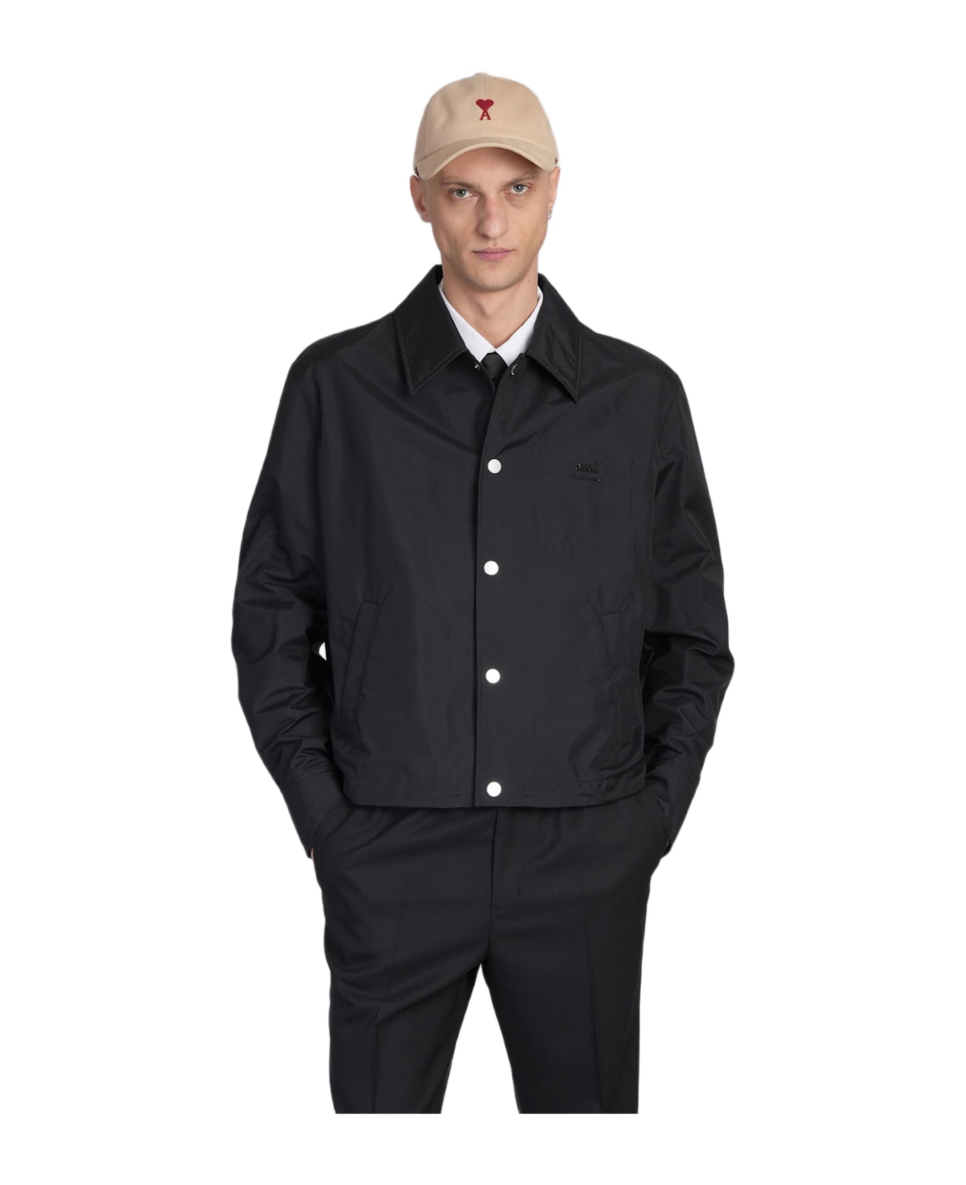 Ami Alexandre Mattiussi Casual Jacket In Black Polyamide - black