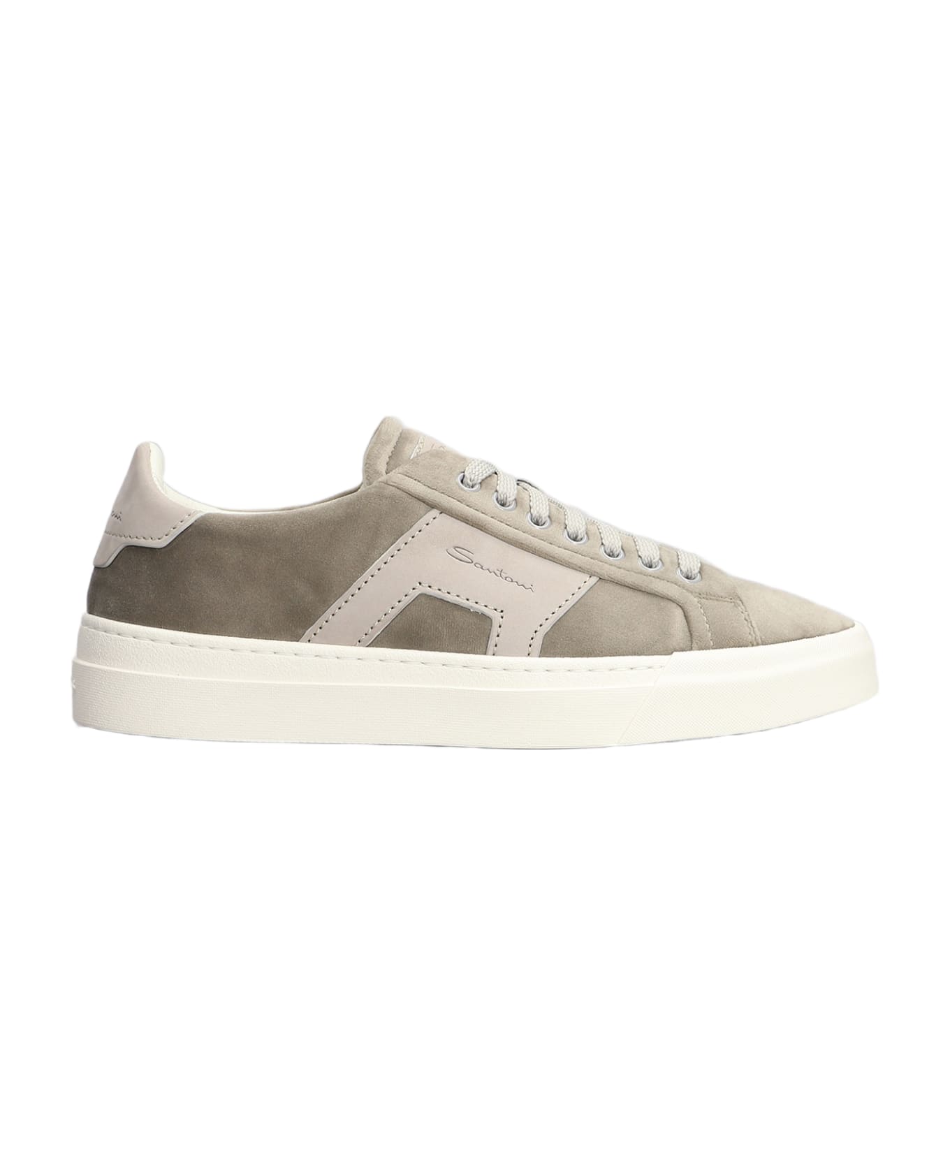 Santoni Dbs1 Sneakers In Grey Suede - grey