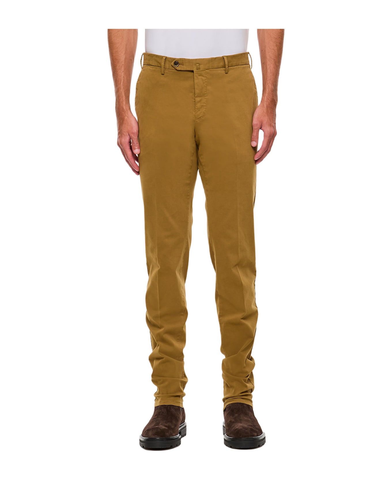 PT Torino Slim Cotton Trousers - Brown