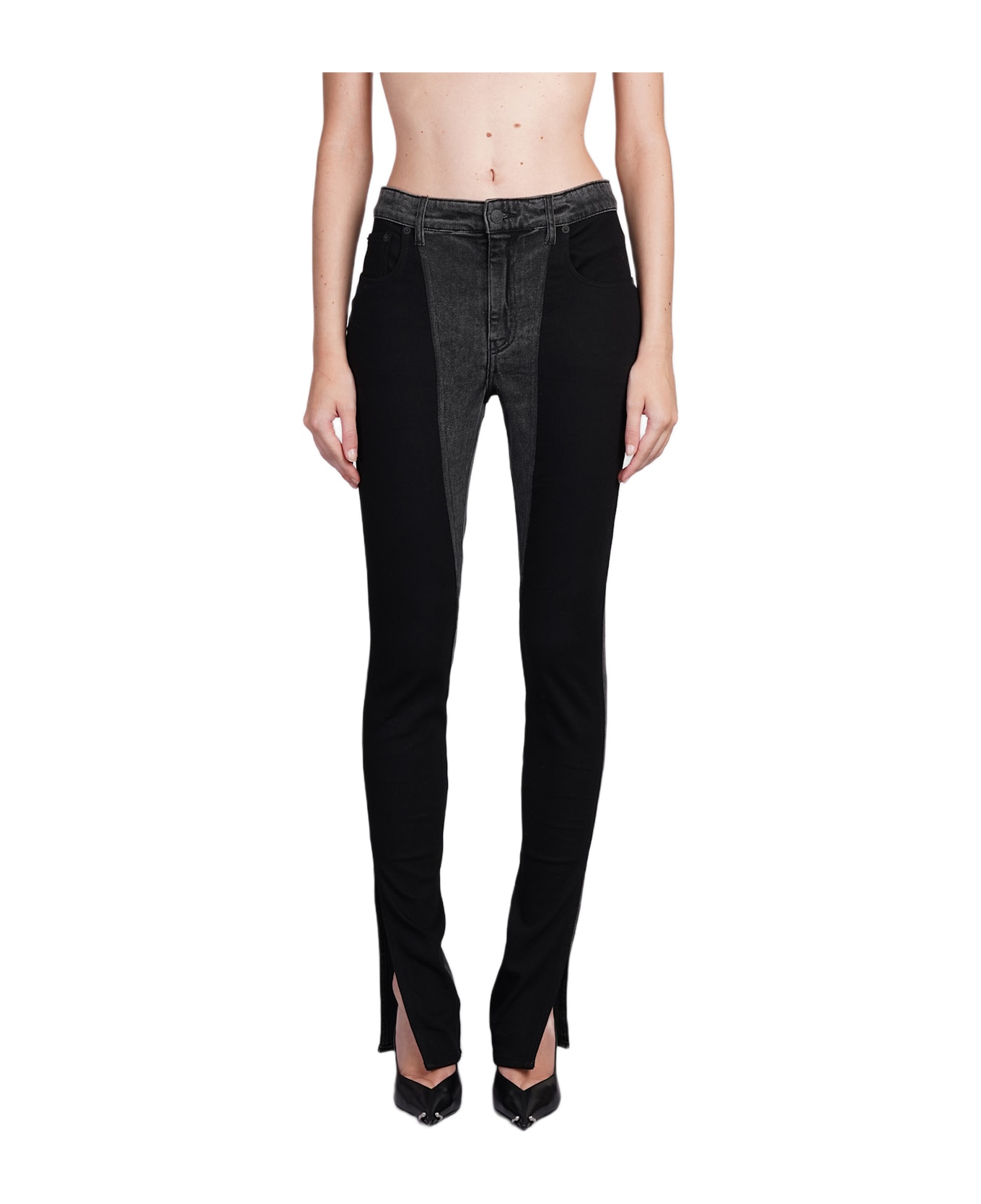 Mugler Jeans In Black Cotton - black