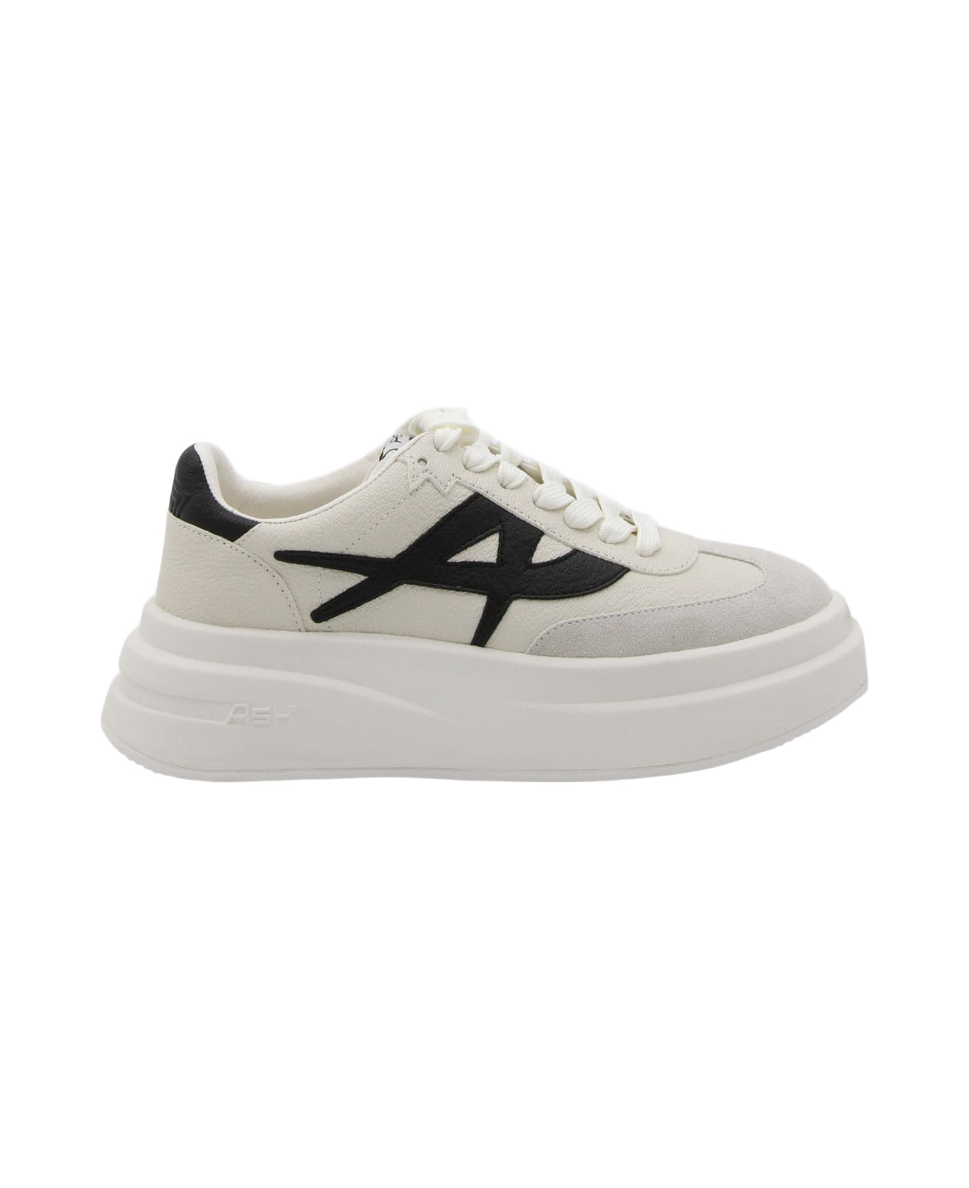 Ash White And Black Leather Sneakers - White ウェッジシューズ