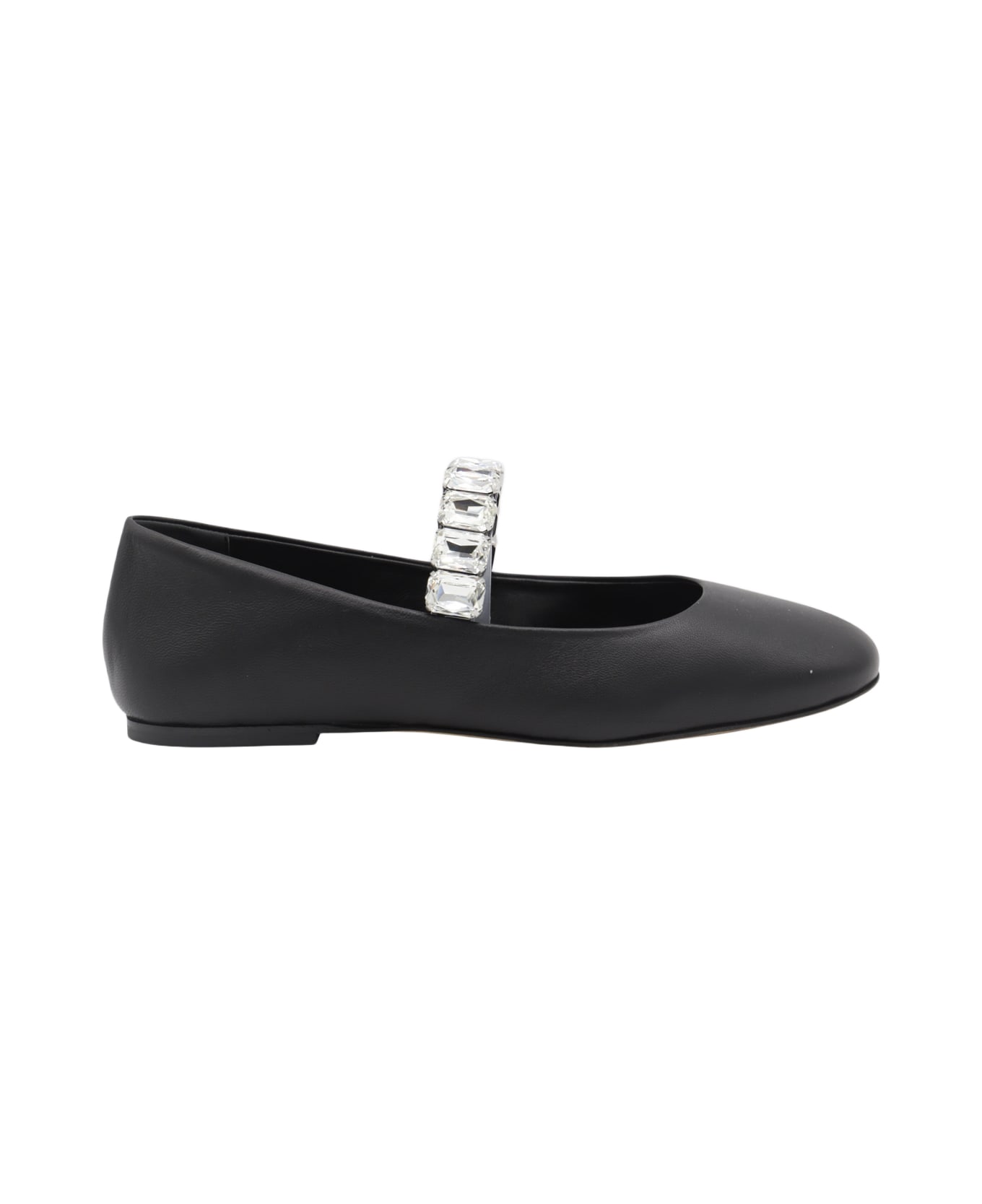 Casadei Black Leather Flats - Black