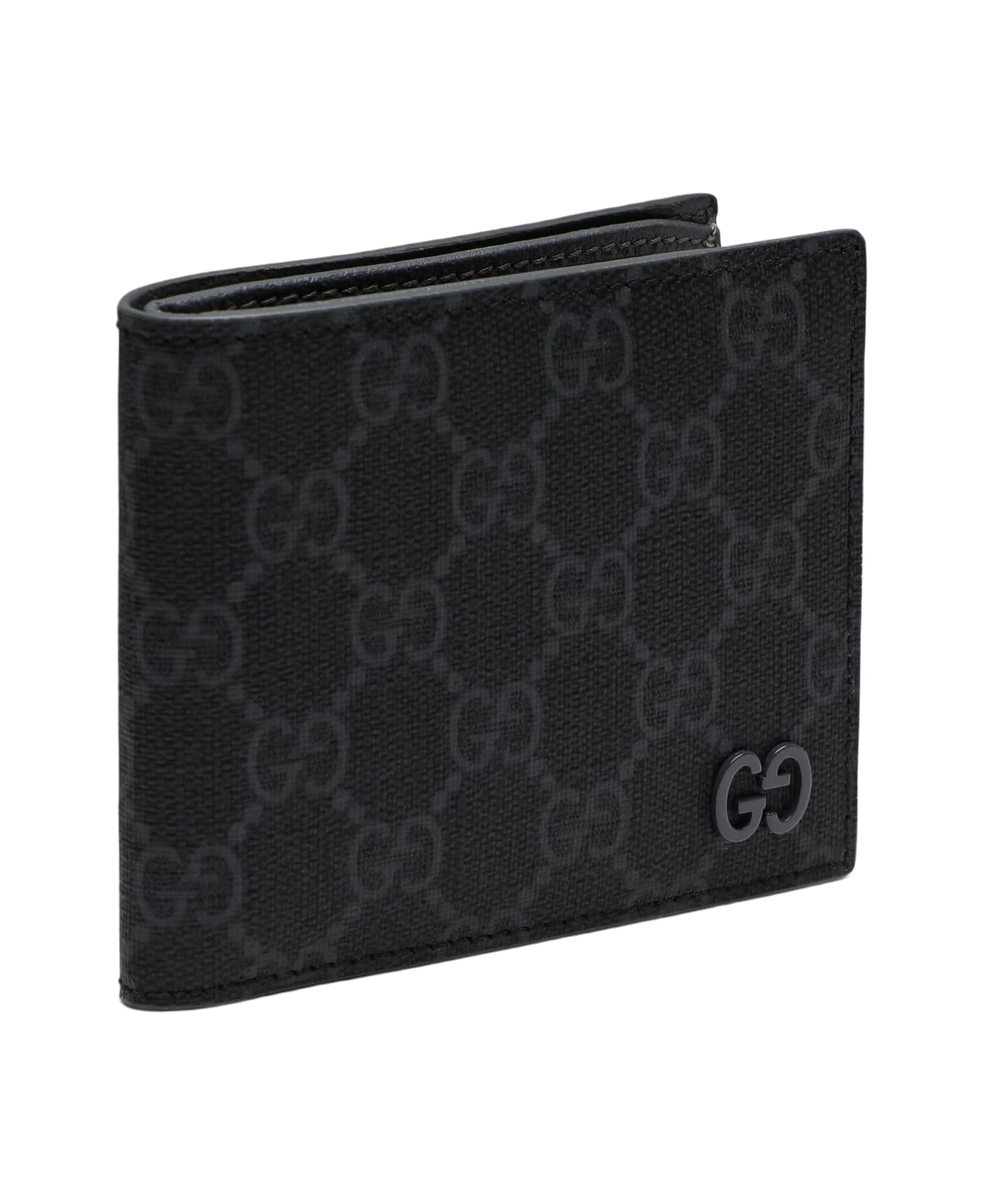 Gucci Gg Supreme Black\/grey Fabric Wallet