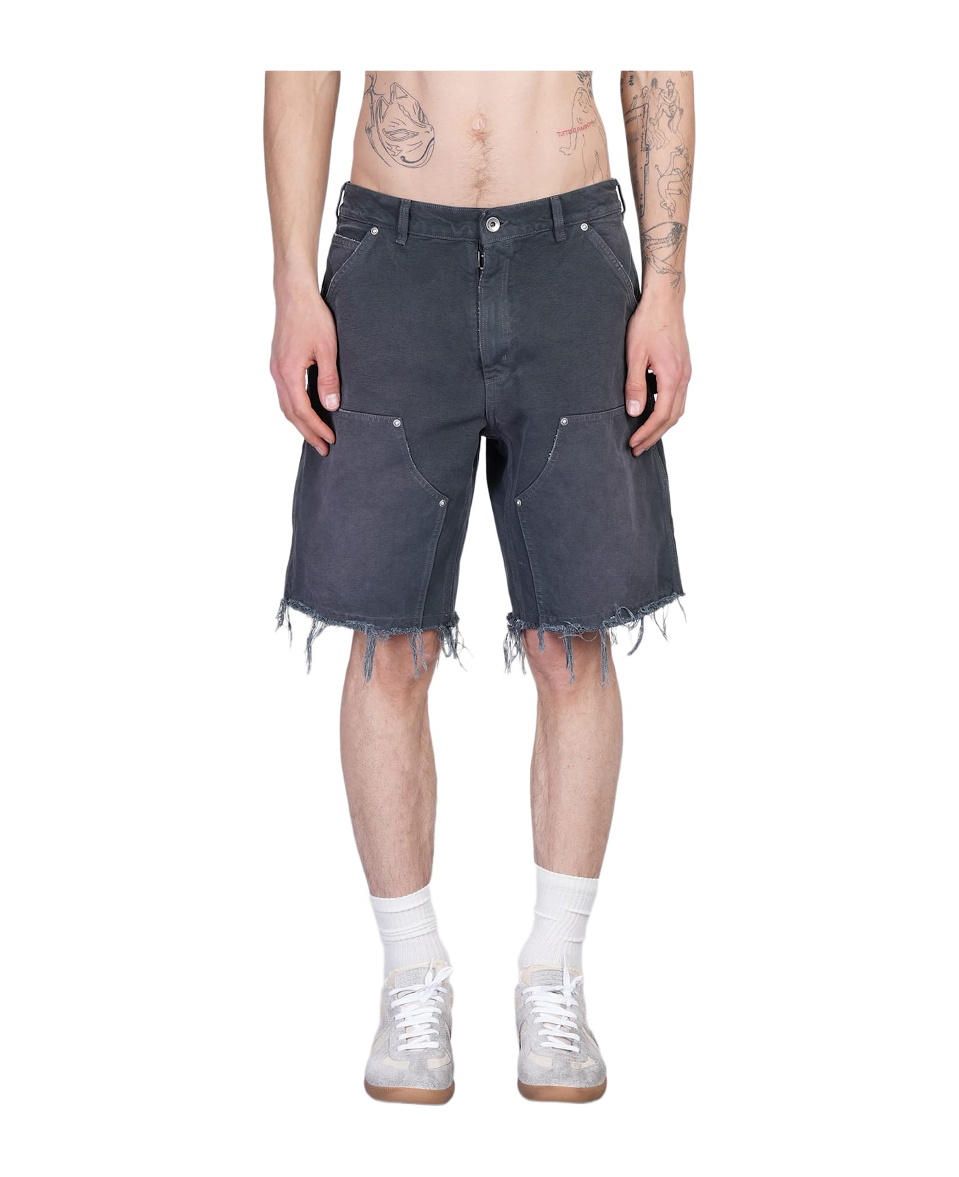 Maison Margiela Shorts In Grey Denim - Grey