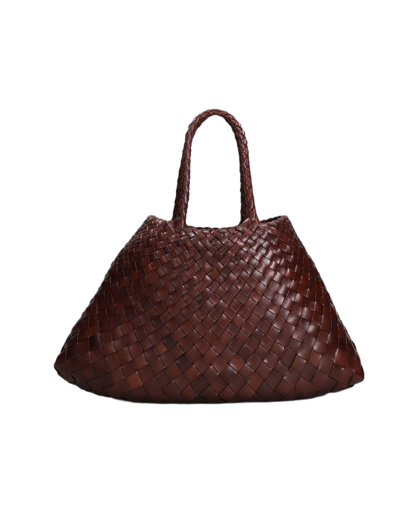 Dragon Diffusion Santa Croce Small Tote In Brown Leather - brown