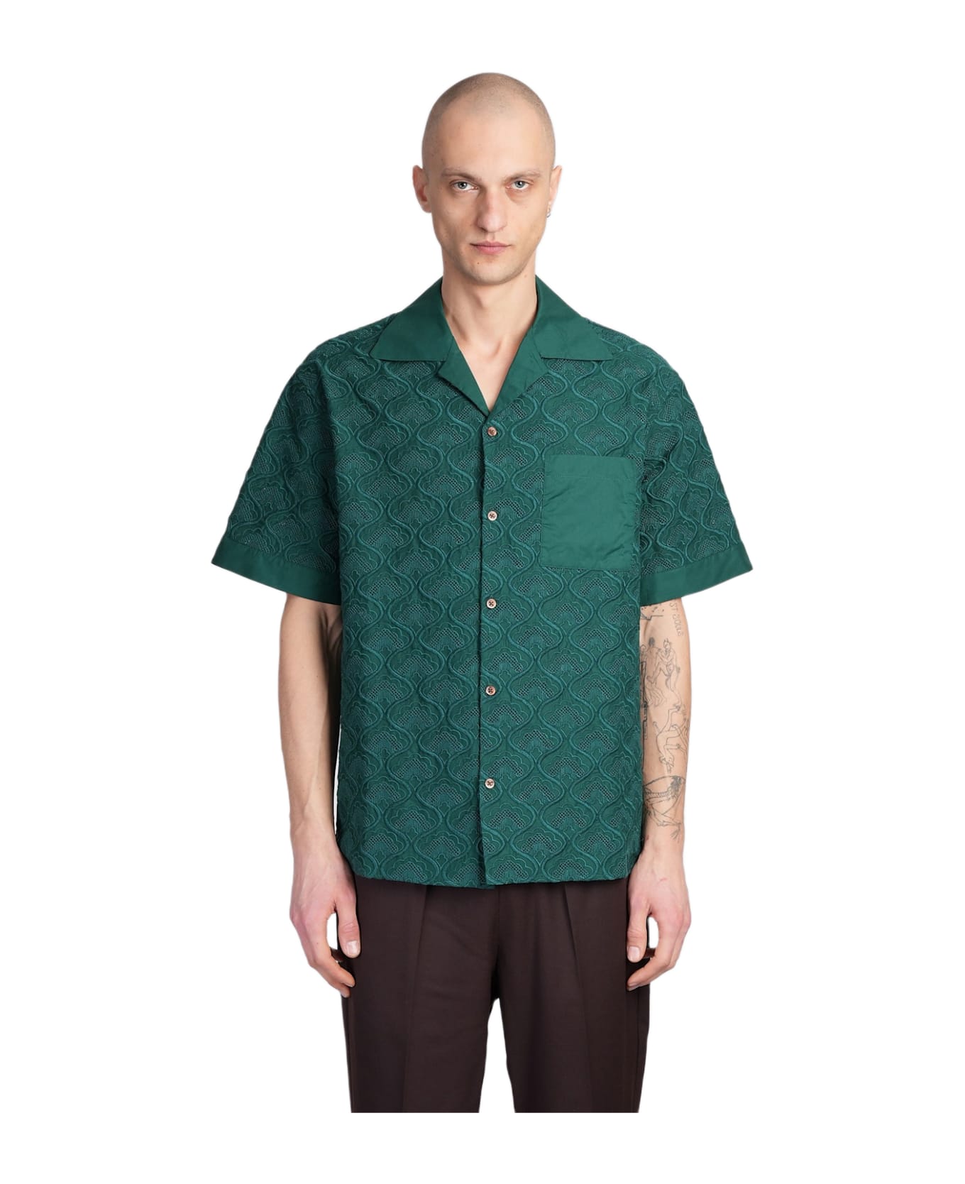 Drôle de Monsieur Shirt In Green Cotton - green