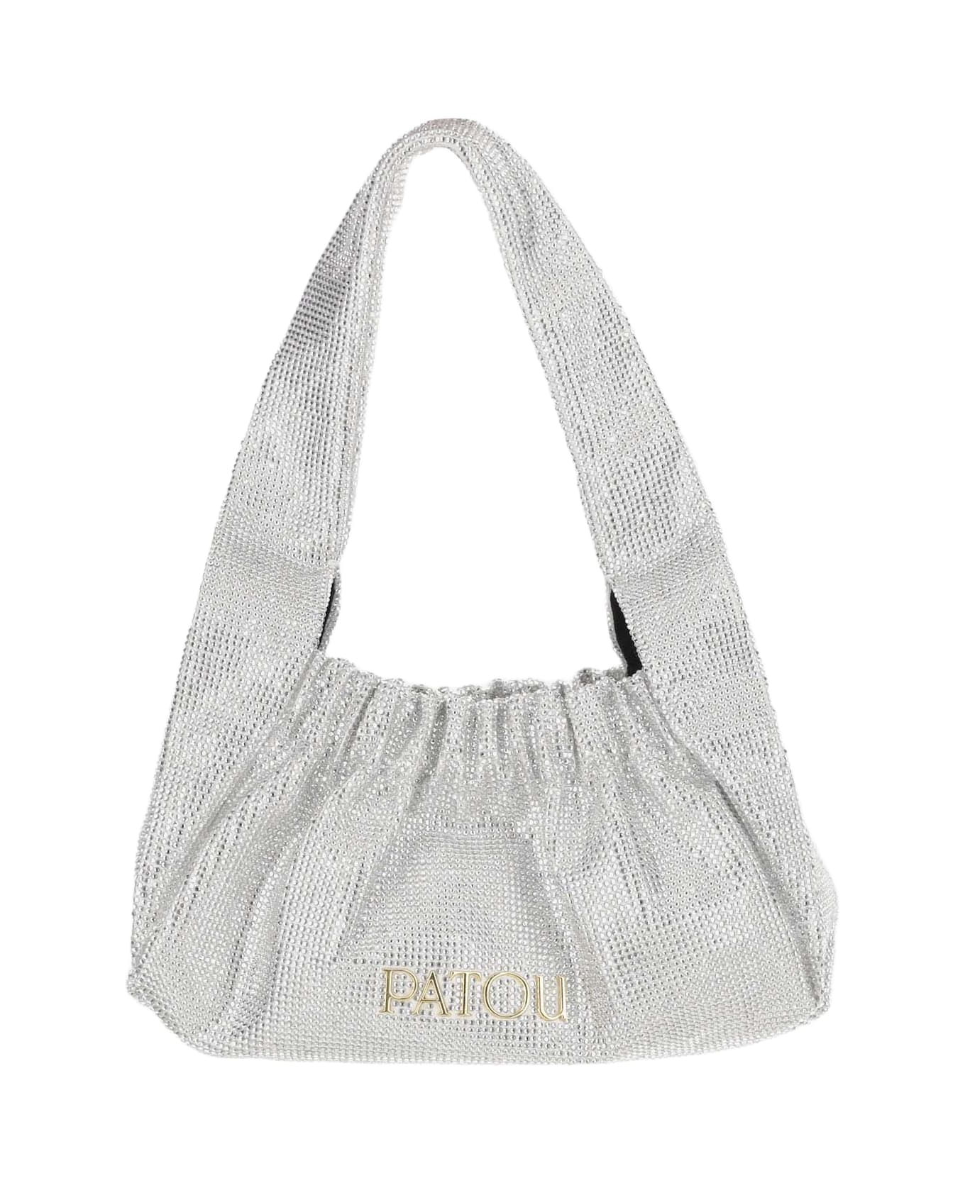 Patou Le Biscuit Satin And Rhinestone Bag - White