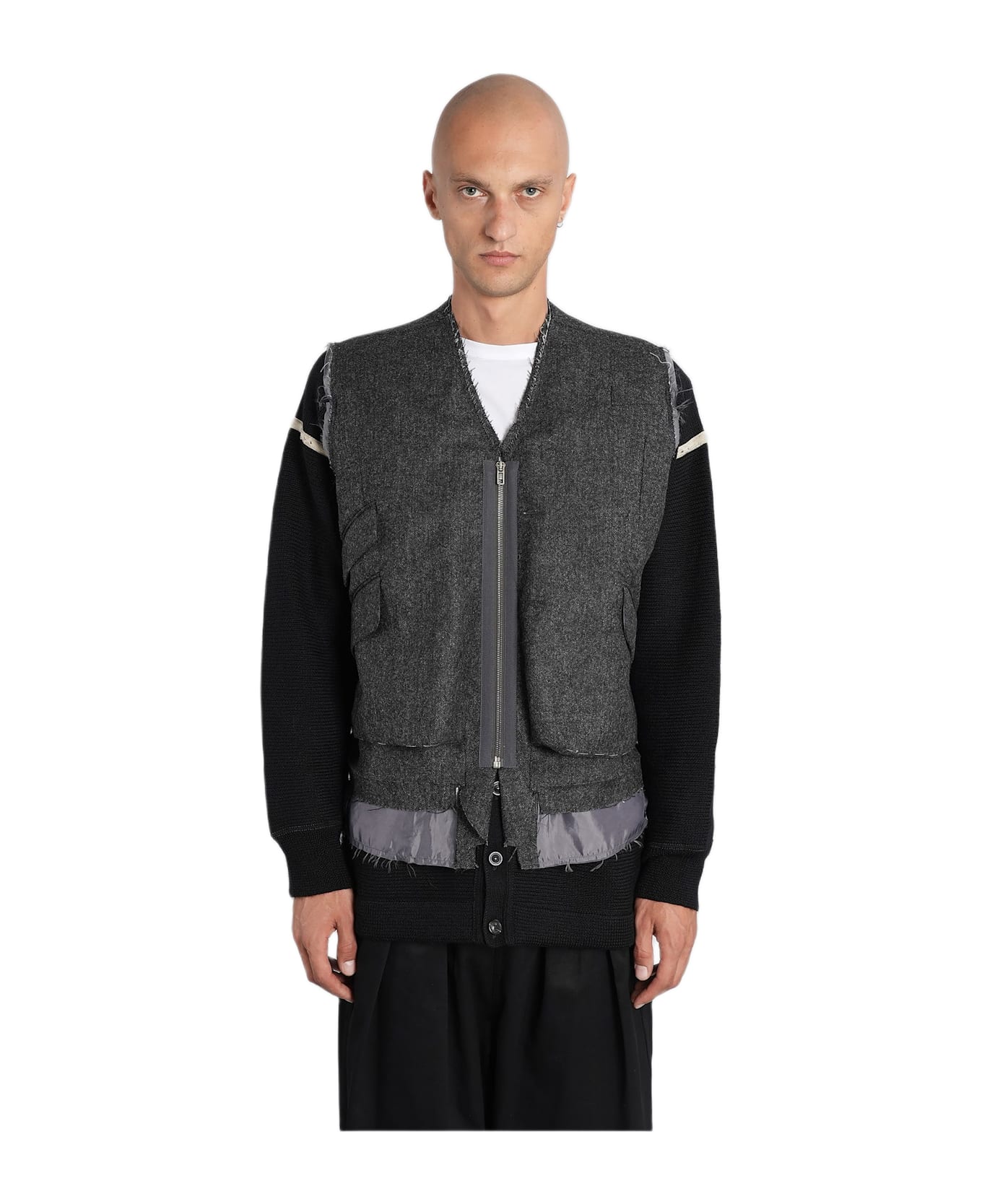 Maison Margiela Vest In Grey Wool - grey