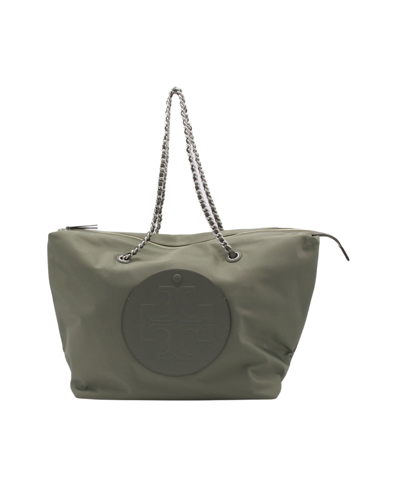 Tory Burch Grey Green Totes - Stone