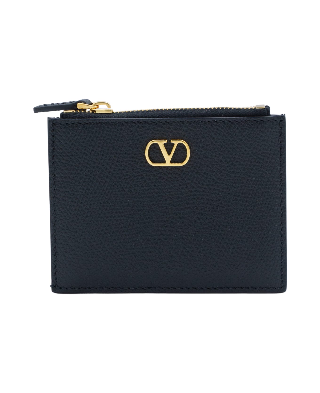 Valentino Garavani Black Leather Wallet - Black