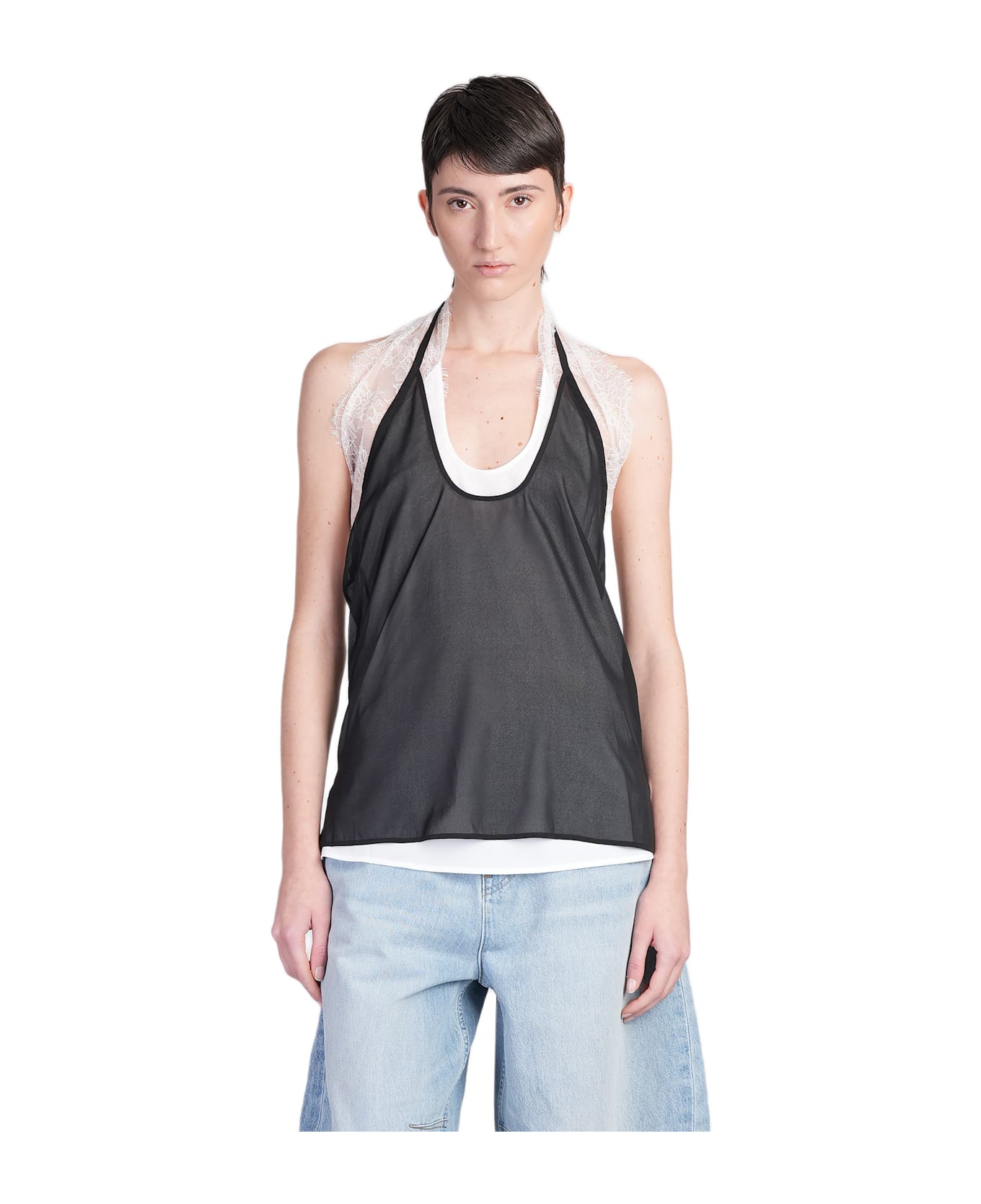 Helmut Lang Topwear In Black Silk - black